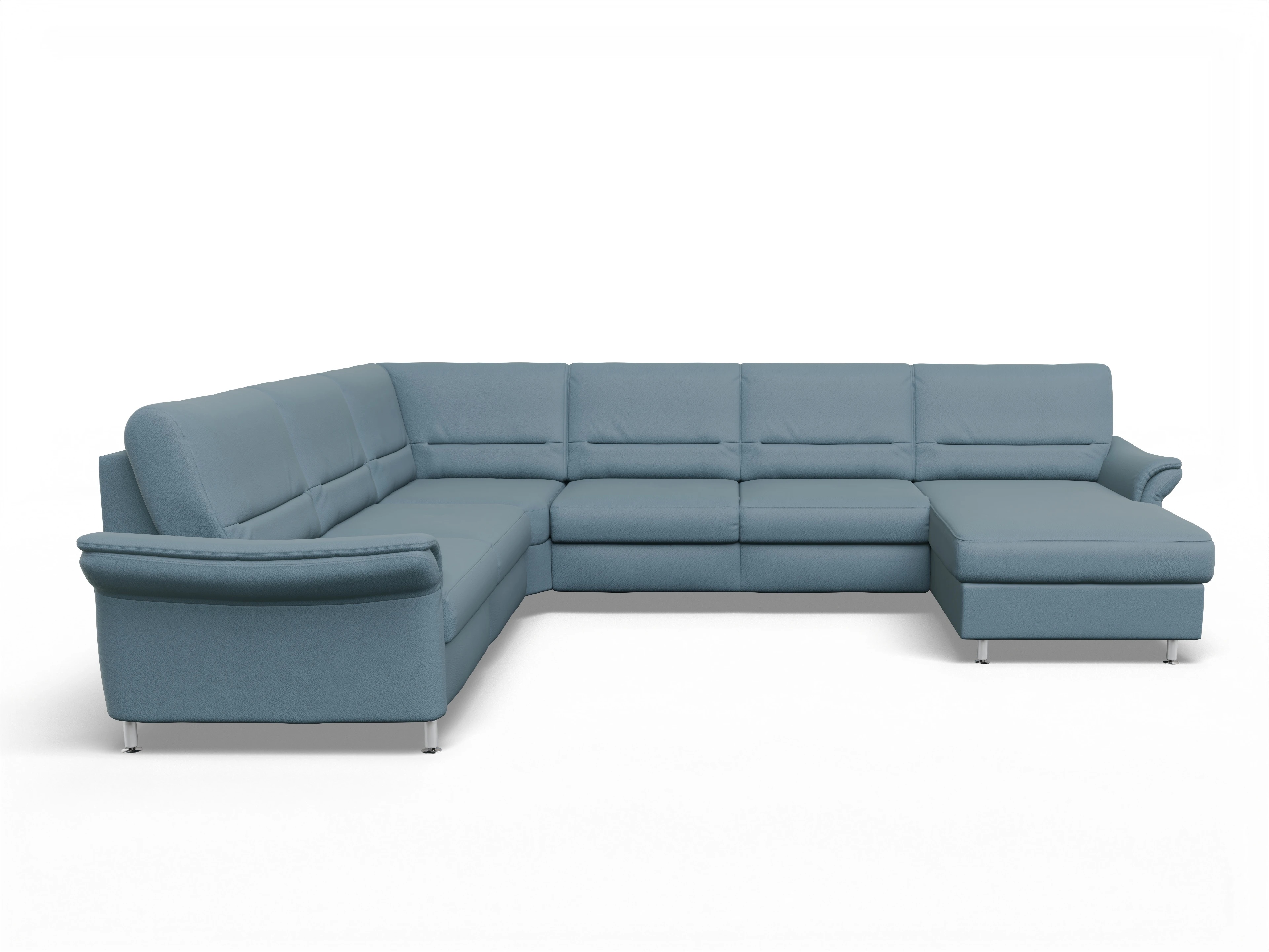 Ansicht des Produktes SC Family 1010 Wohnlandschaft Armlehne links Abschluss offen rechts in Stoff Grau