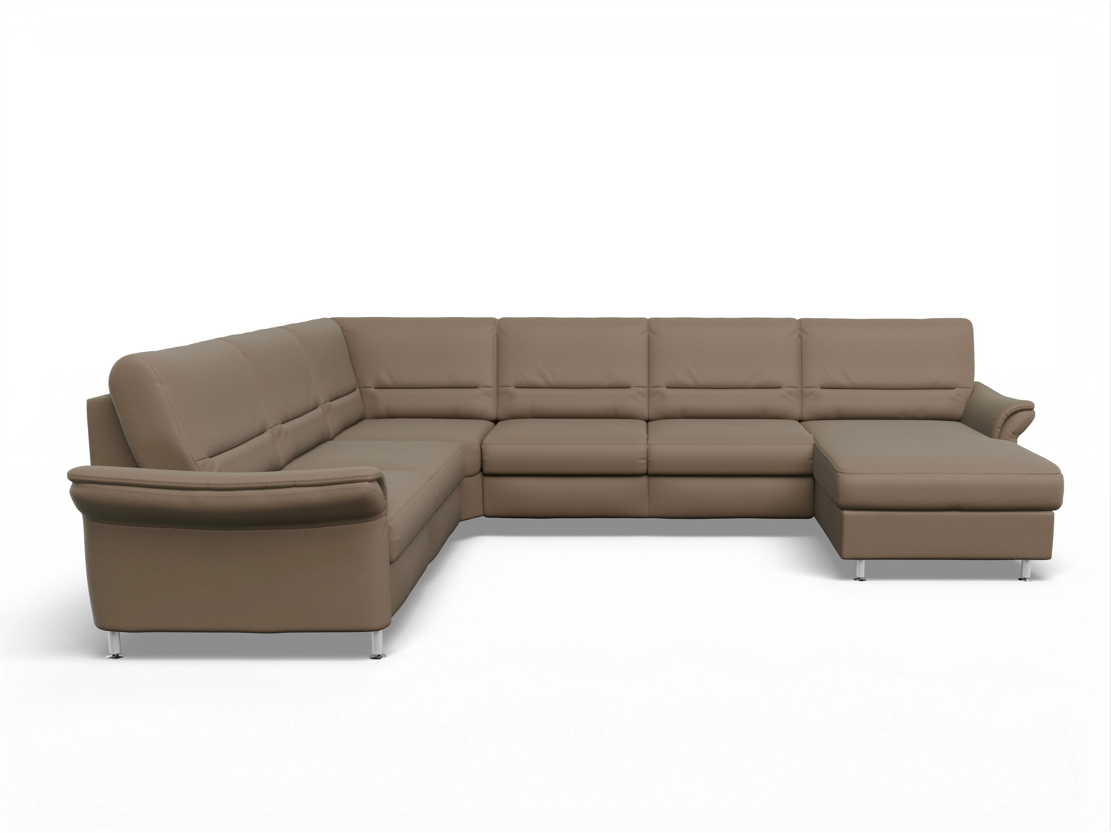 Ansicht des Produktes SC Family 1010 Wohnlandschaft Armlehne links Abschluss offen rechts in Stoff Braun