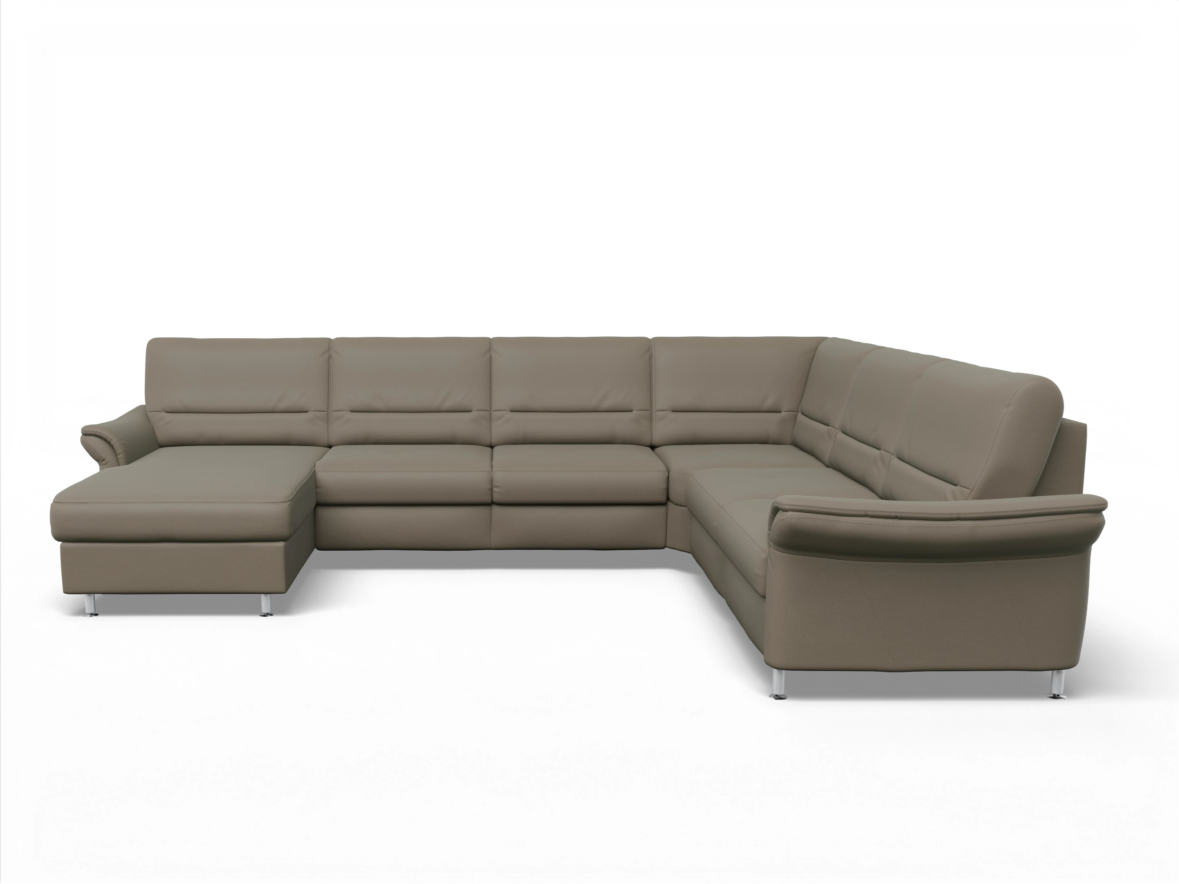 Ansicht des Produktes SC Family 1010 Wohnlandschaft Armlehne rechts Abschluss offen links in Stoff Braun