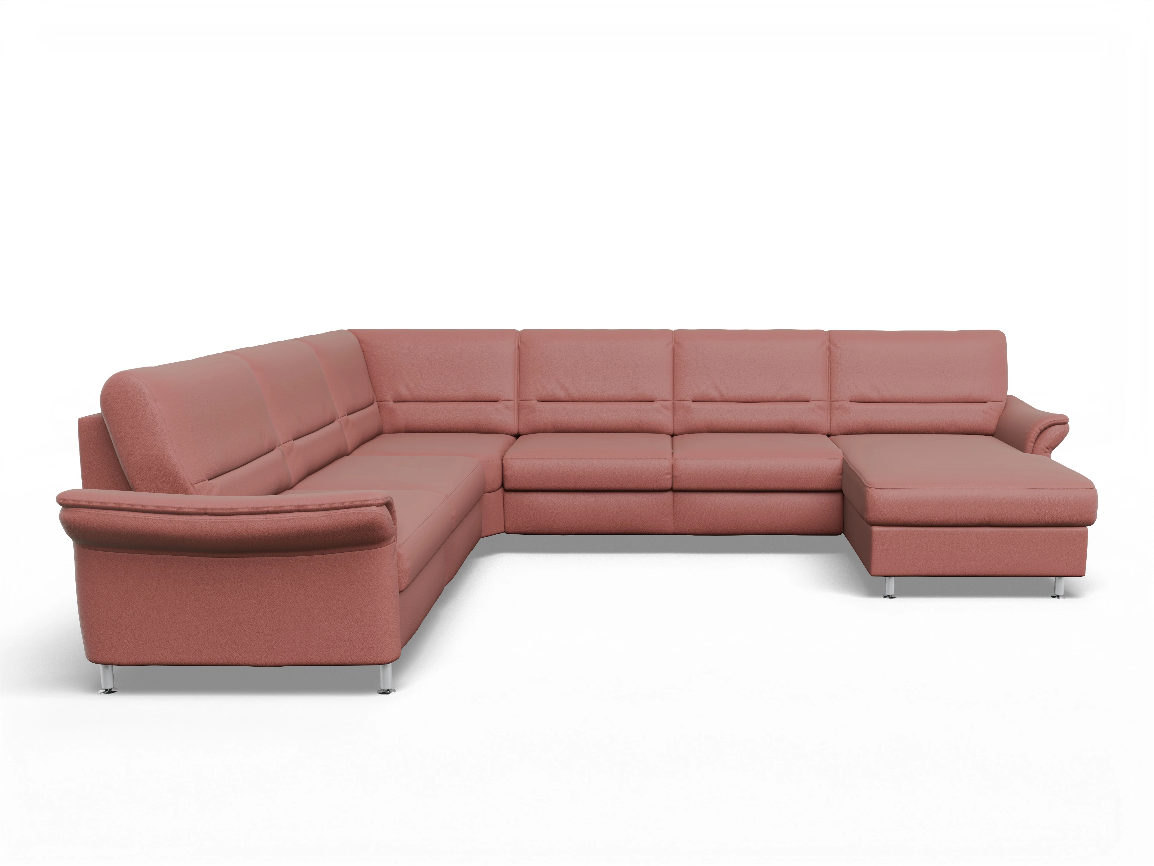 Ansicht des Produktes SC Family 1010 Wohnlandschaft Armlehne links Abschluss offen rechts in Stoff Rot