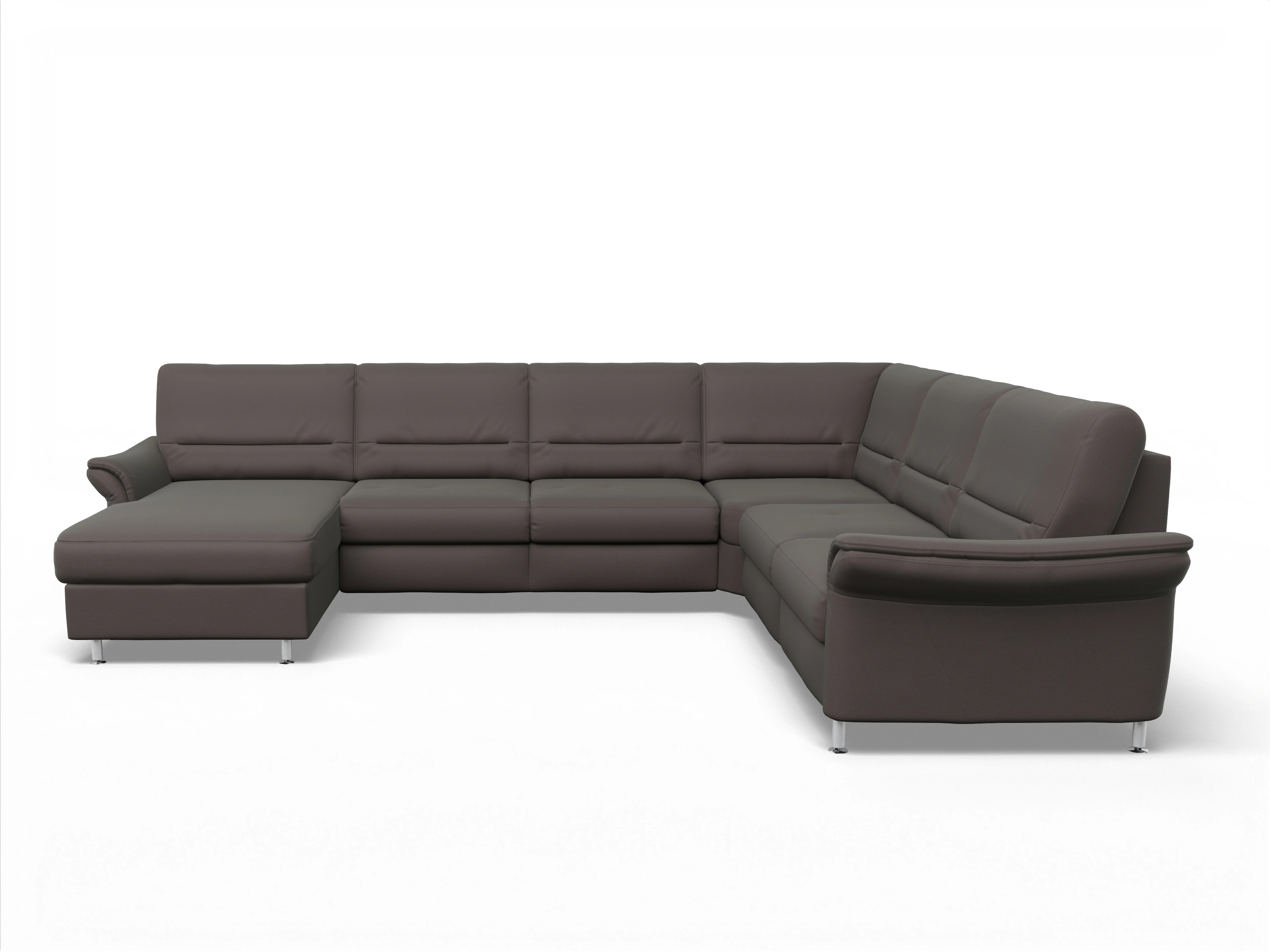 Ansicht des Produktes SC Family 1010 Wohnlandschaft Armlehne rechts Abschluss offen links in Stoff Braun