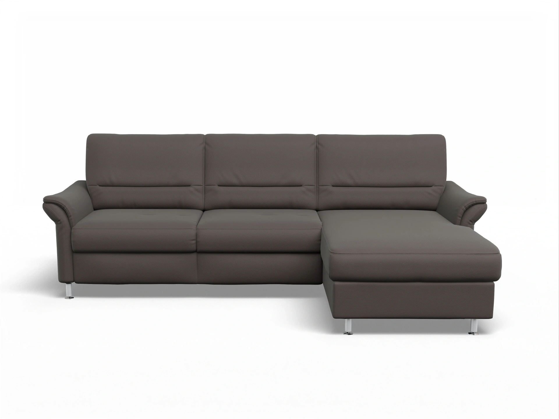 Ansicht des Produktes SC Family 1010 Ecksofa rechts Abschluss offen in Stoff Braun