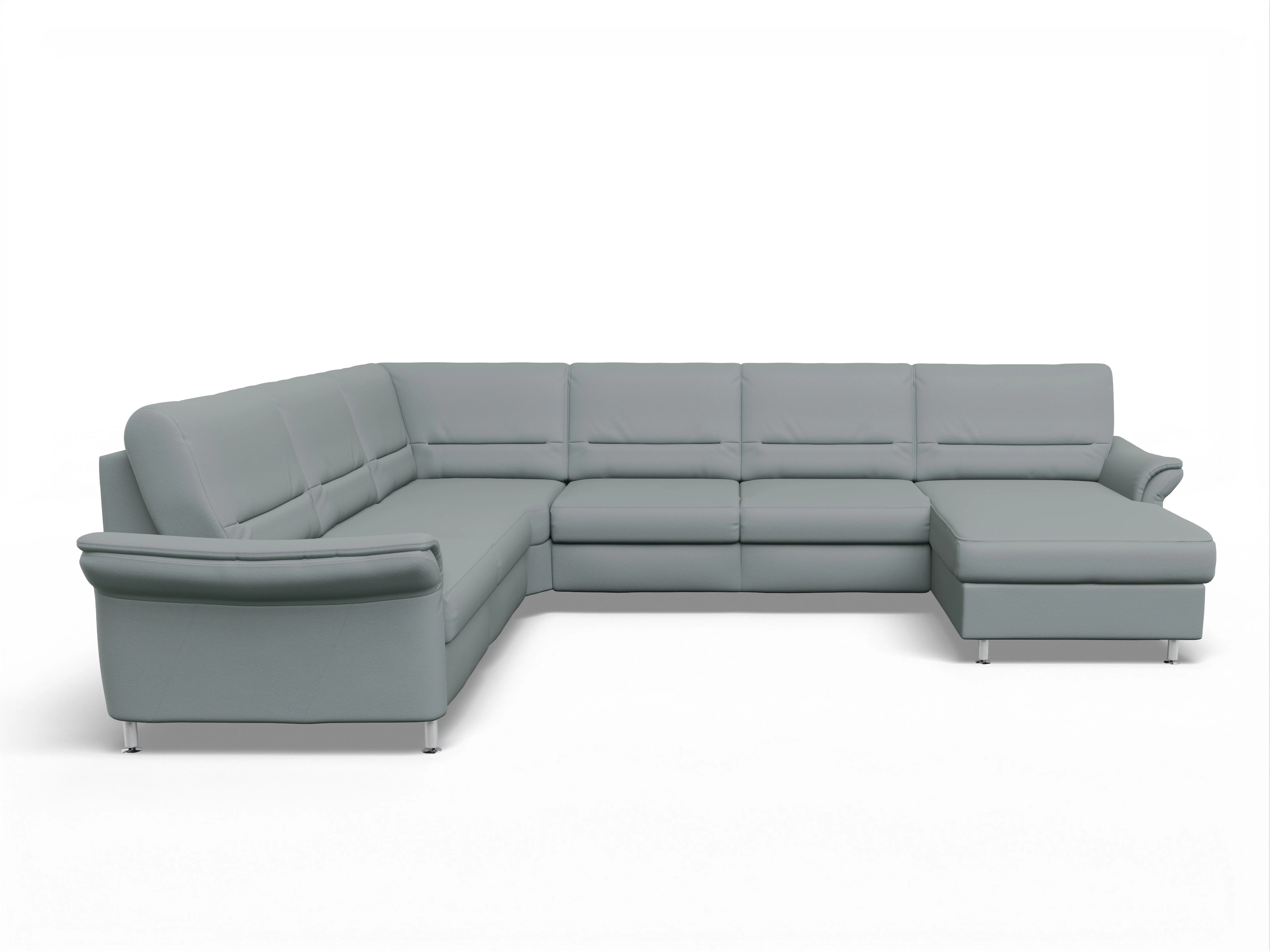 Ansicht des Produktes SC Family 1010 Wohnlandschaft Armlehne links Abschluss offen rechts in Stoff Grau