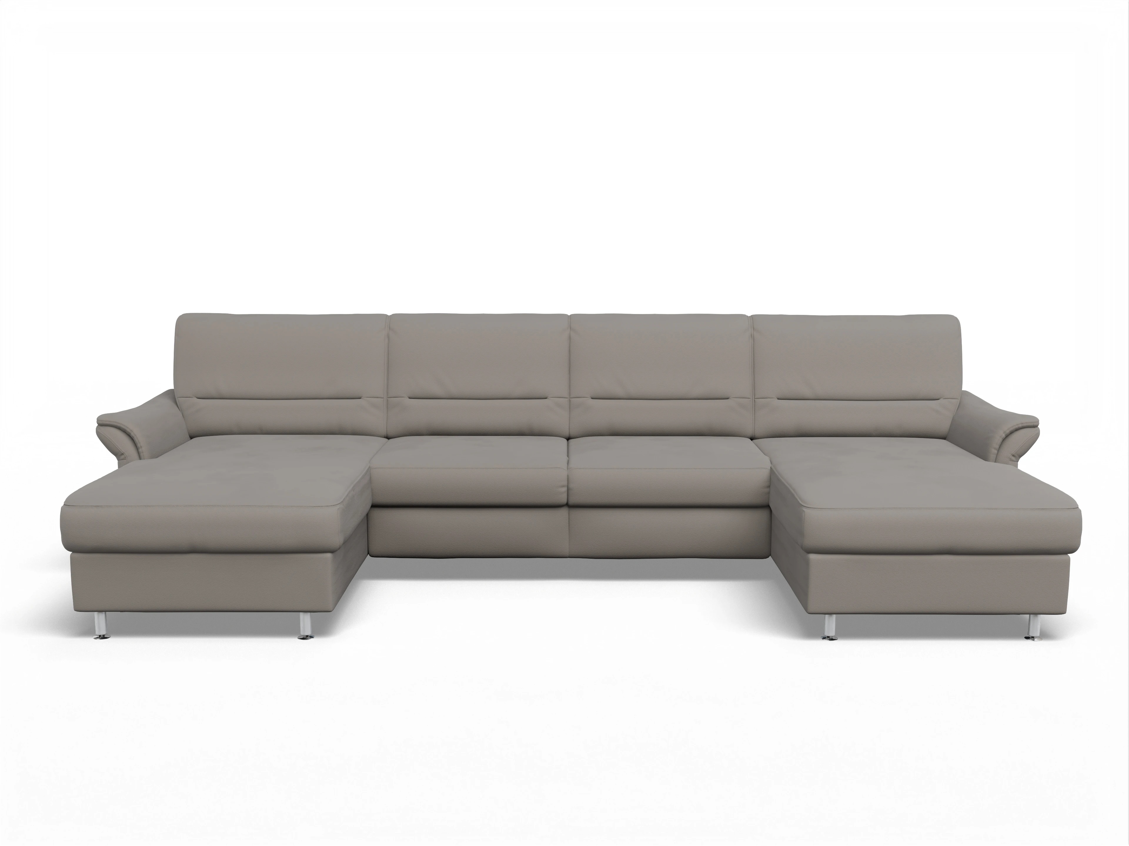 Ansicht des Produktes SC Family 1010 Wohnlandschaft offen beidseitig in Stoff Grau