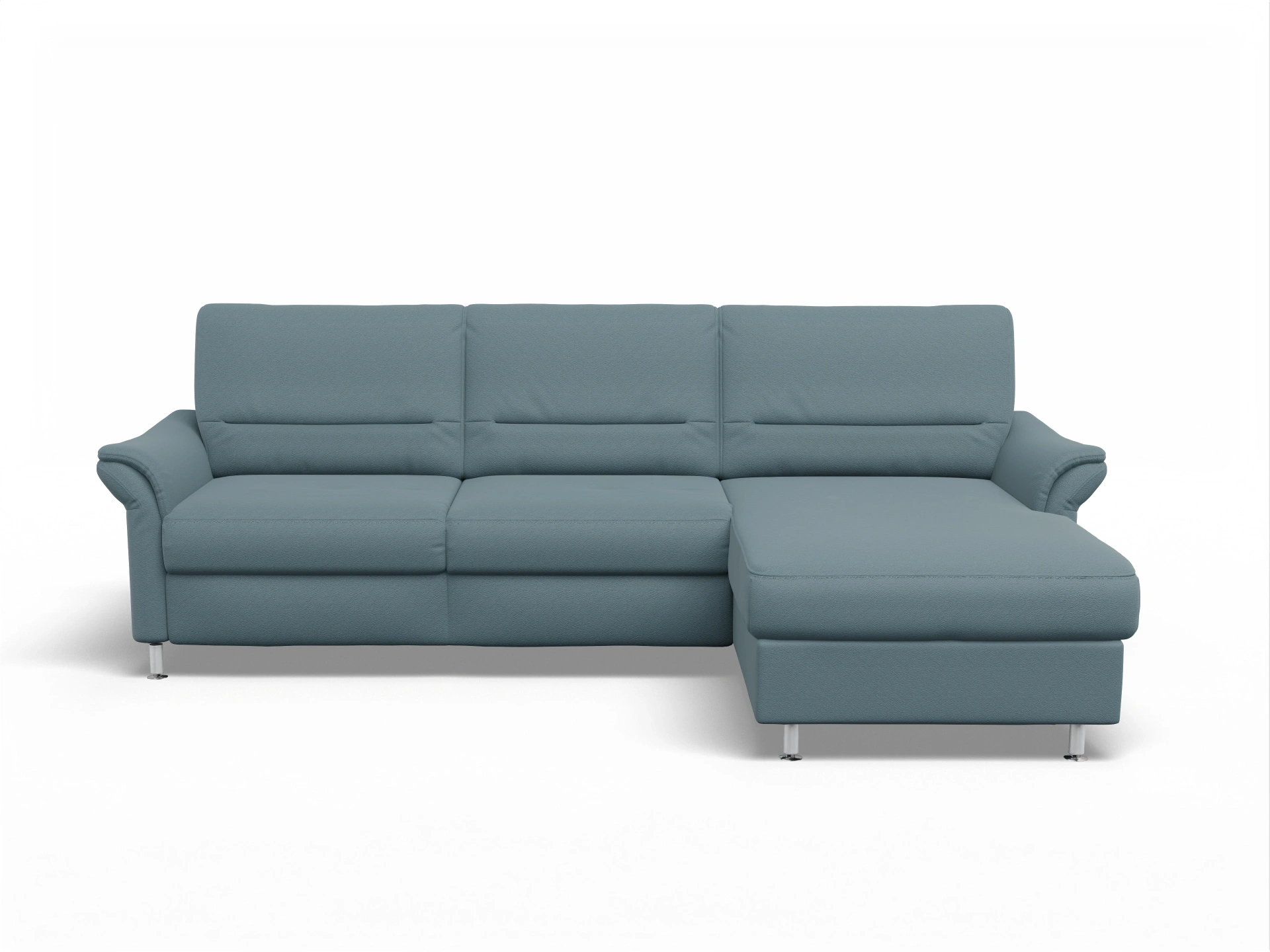 Ansicht des Produktes SC Family 1010 Ecksofa rechts Abschluss offen in Stoff Blau