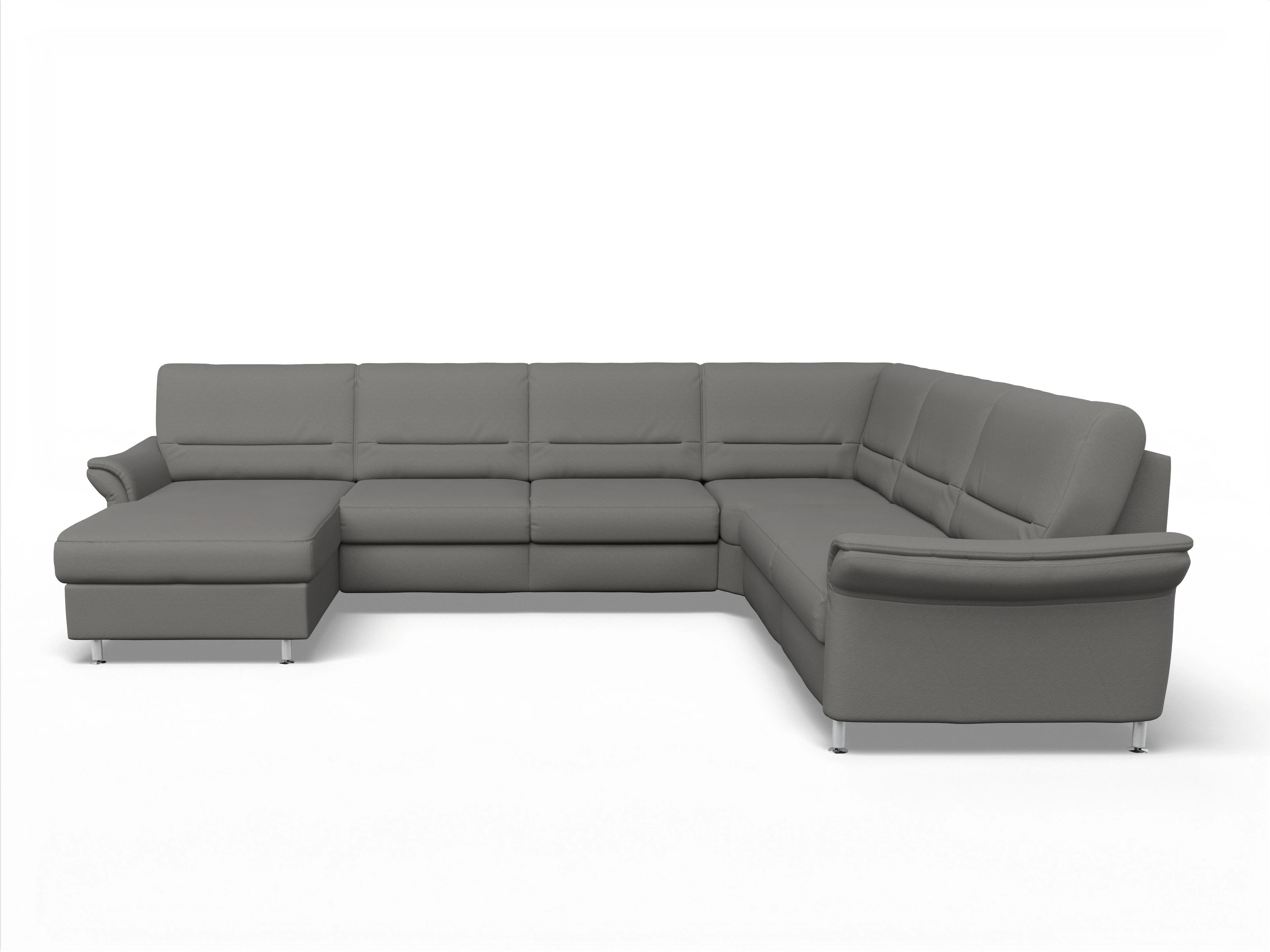 Ansicht des Produktes SC Family 1010 Wohnlandschaft Armlehne rechts Abschluss offen links in Stoff Grau
