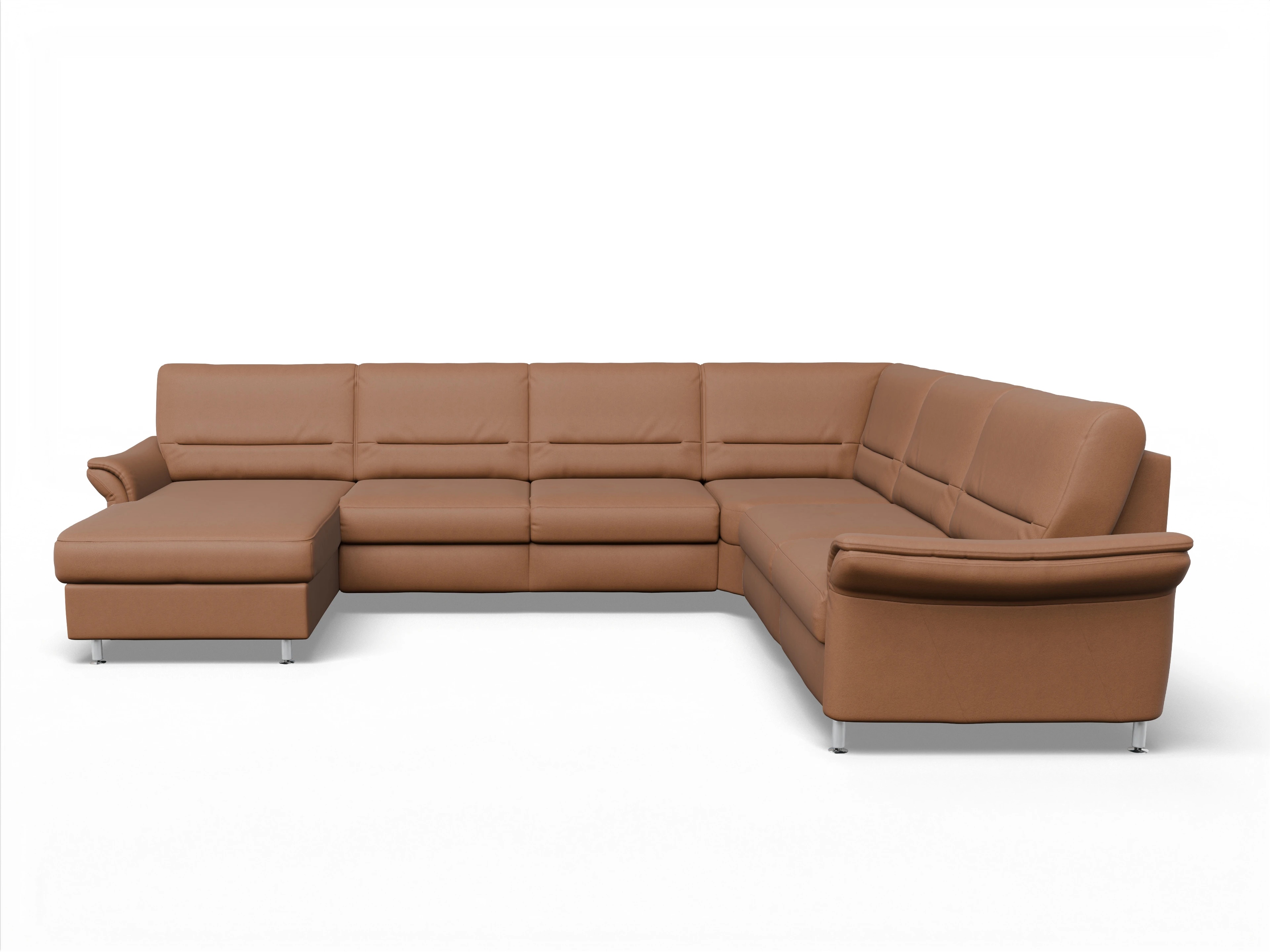 Ansicht des Produktes SC Family 1010 Wohnlandschaft Armlehne rechts Abschluss offen links in Stoff Braun