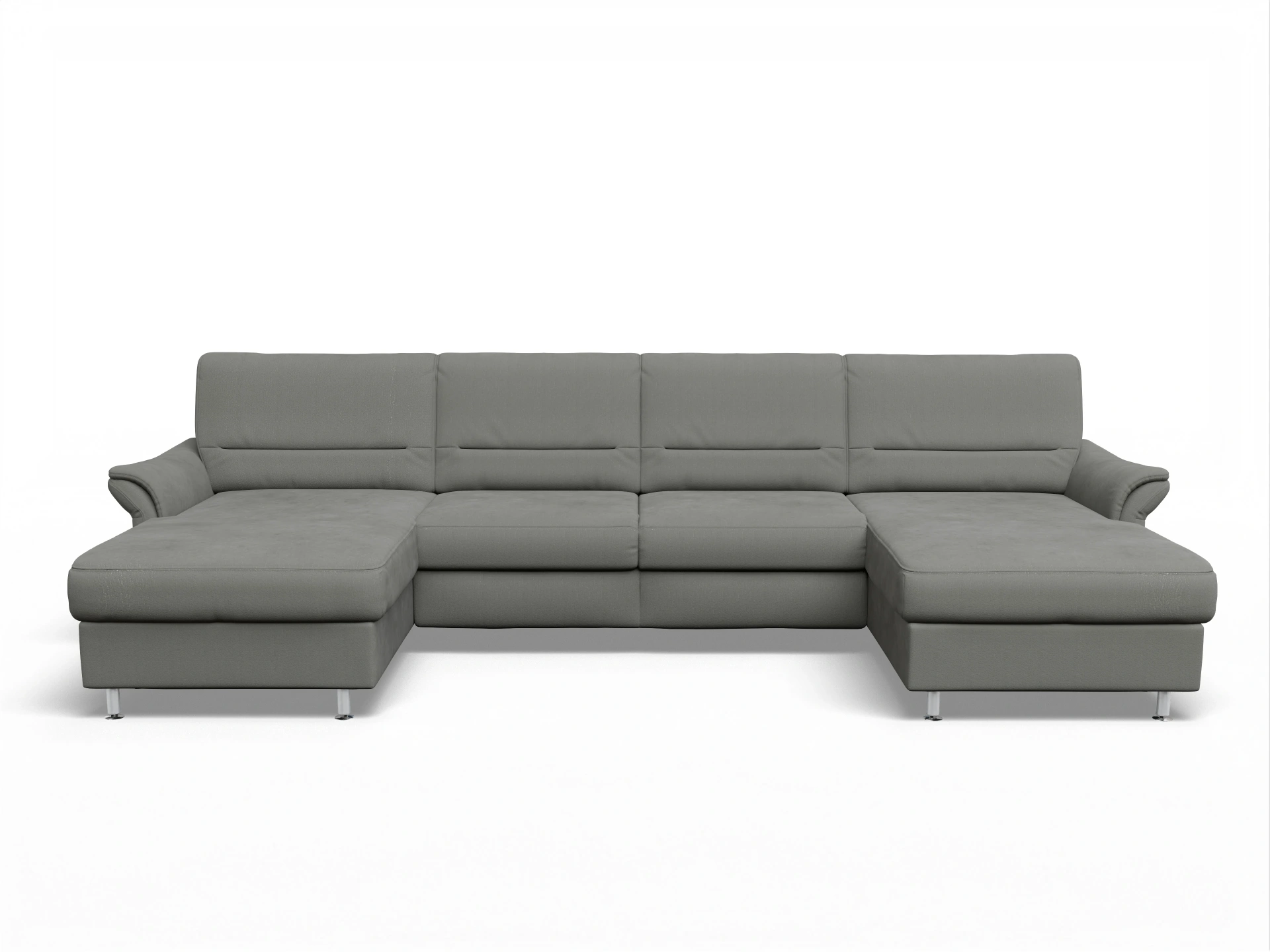 Ansicht des Produktes SC Family 1010 Wohnlandschaft offen beidseitig in Stoff Grau