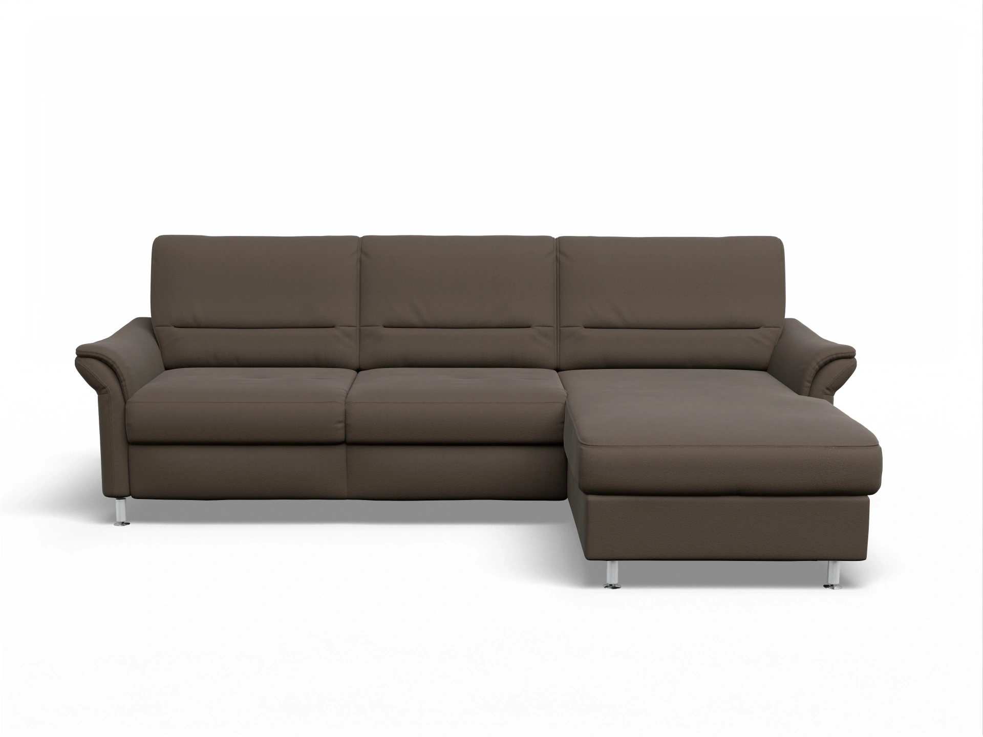 Ansicht des Produktes SC Family 1010 Ecksofa rechts Abschluss offen in Stoff Braun