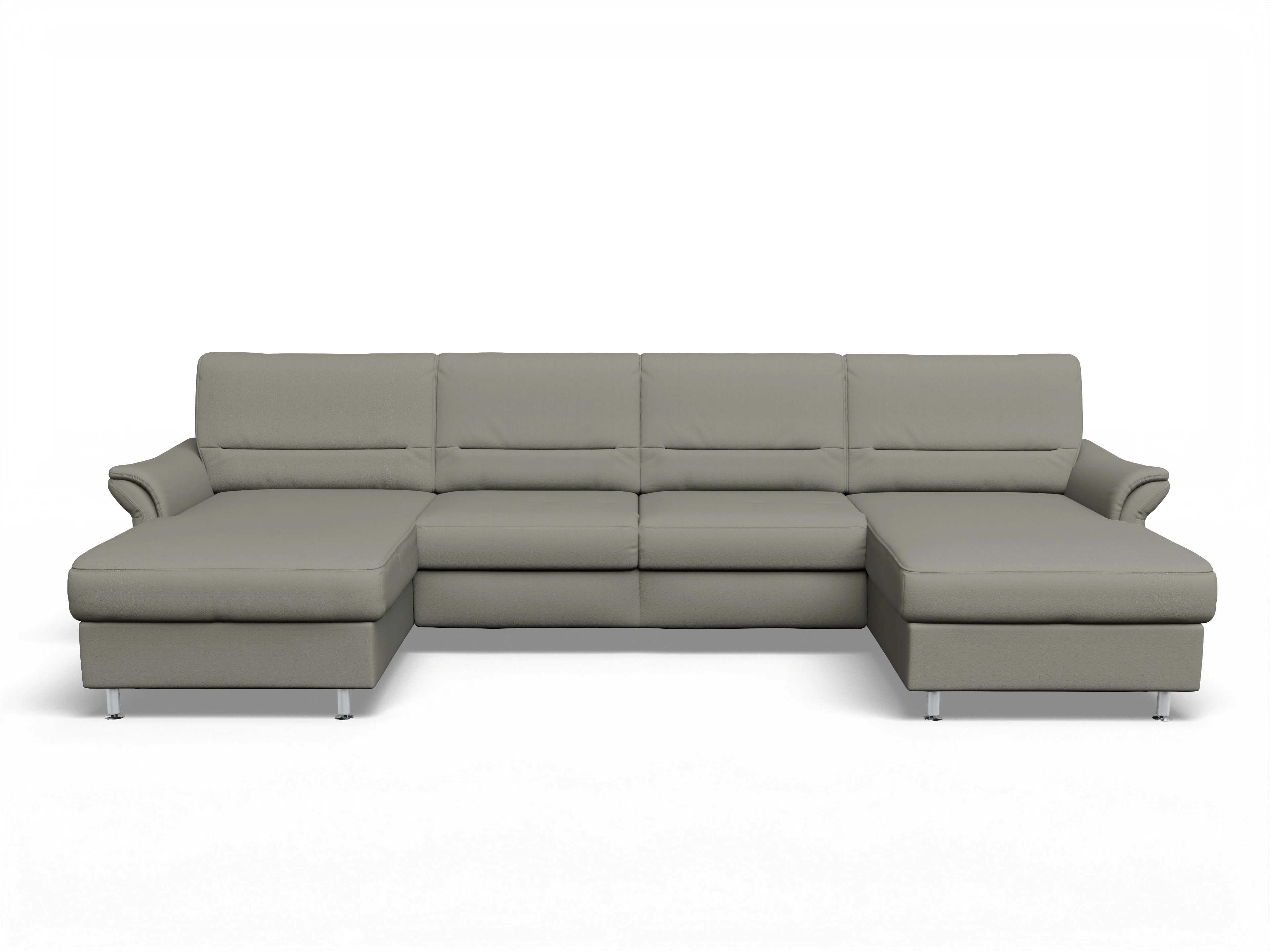 Ansicht des Produktes SC Family 1010 Wohnlandschaft offen beidseitig in Stoff Grau