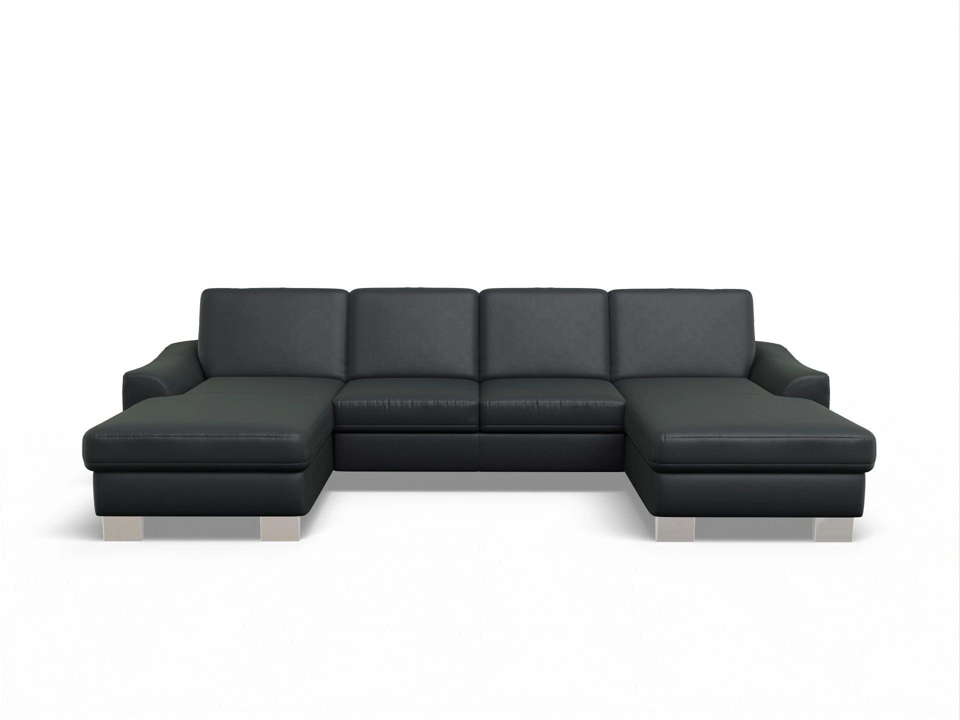 Ansicht des Produktes SC Select 1028 Wohnlandschaft offen beidseitig in Leder Grau