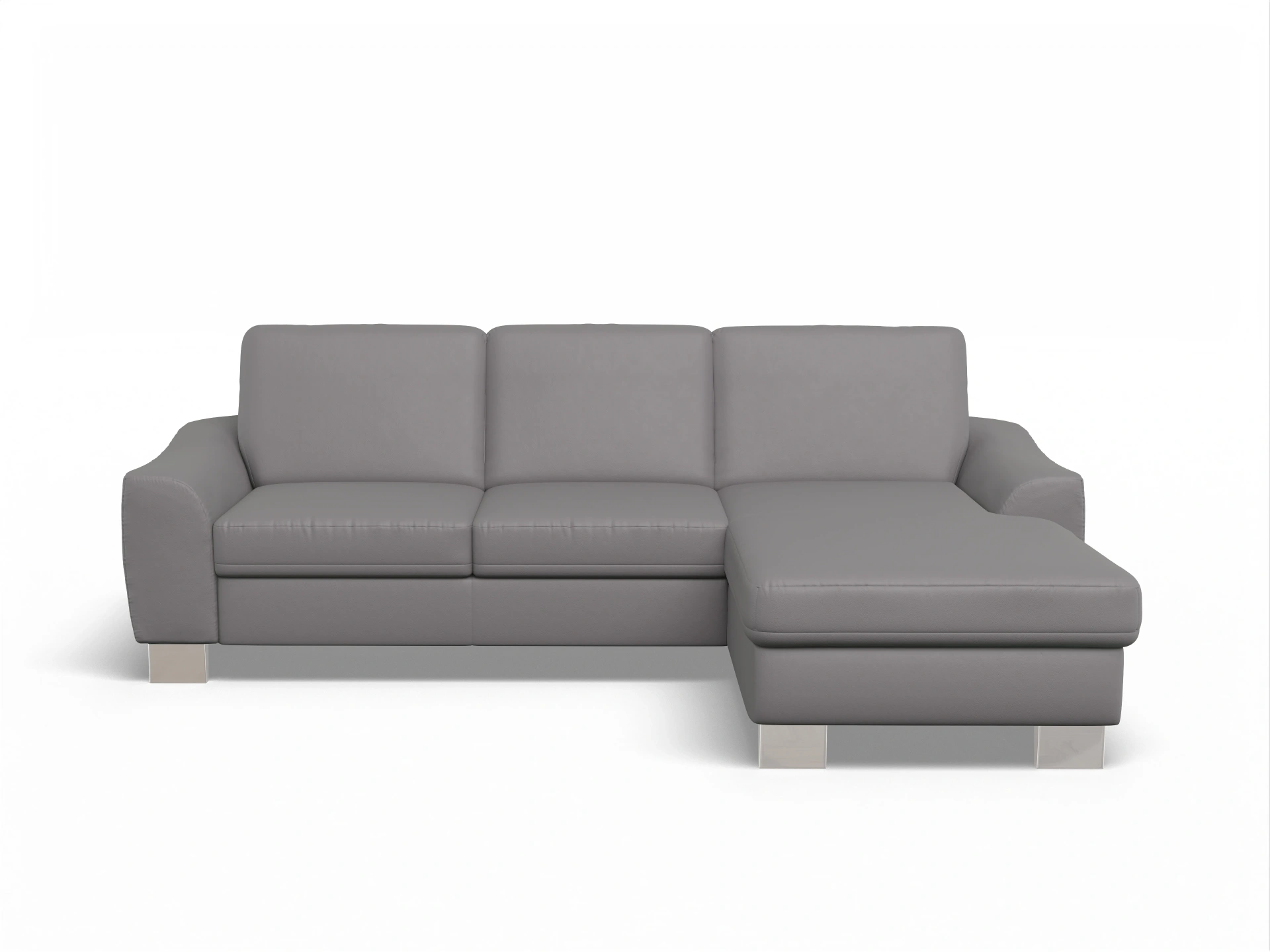 Ansicht des Produktes SC Select 1028 Ecksofa rechts Abschluss offen in Leder Grau