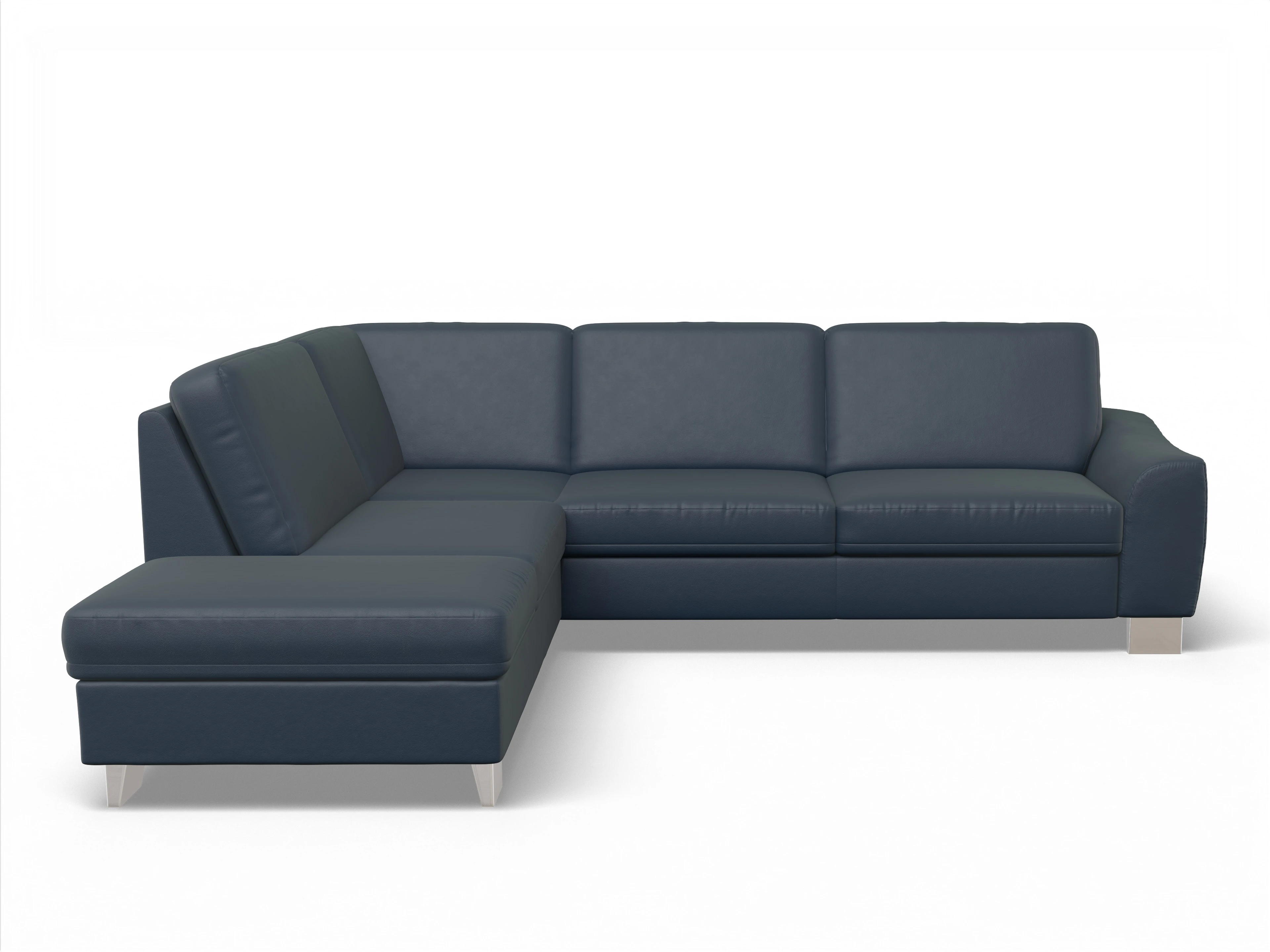 Ansicht des Produktes SC Select 1028 Ecksofa links Abschluss offen in Leder Blau
