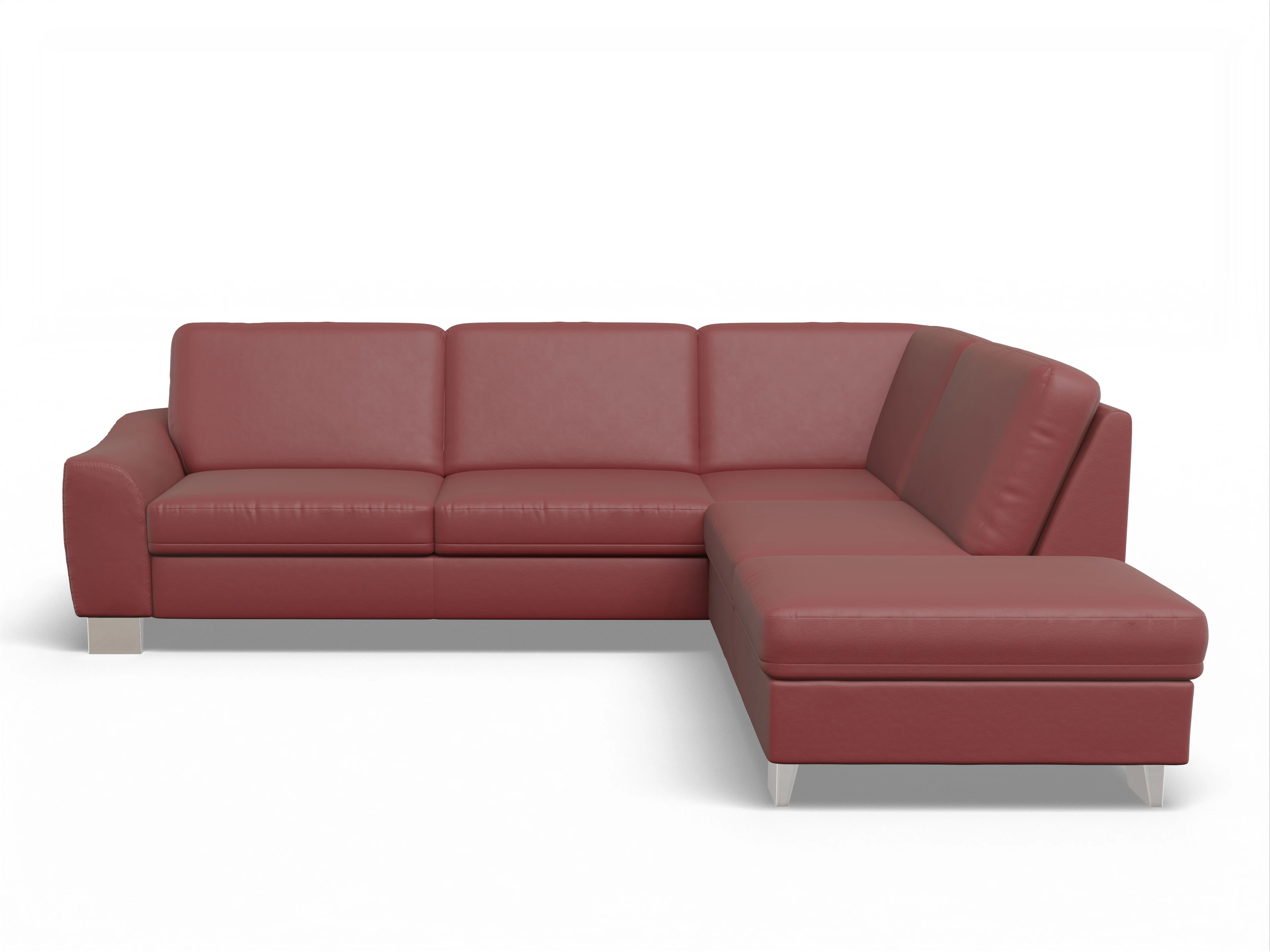 Ansicht des Produktes SC Select 1028 Ecksofa rechts Abschluss offen in Leder Rot