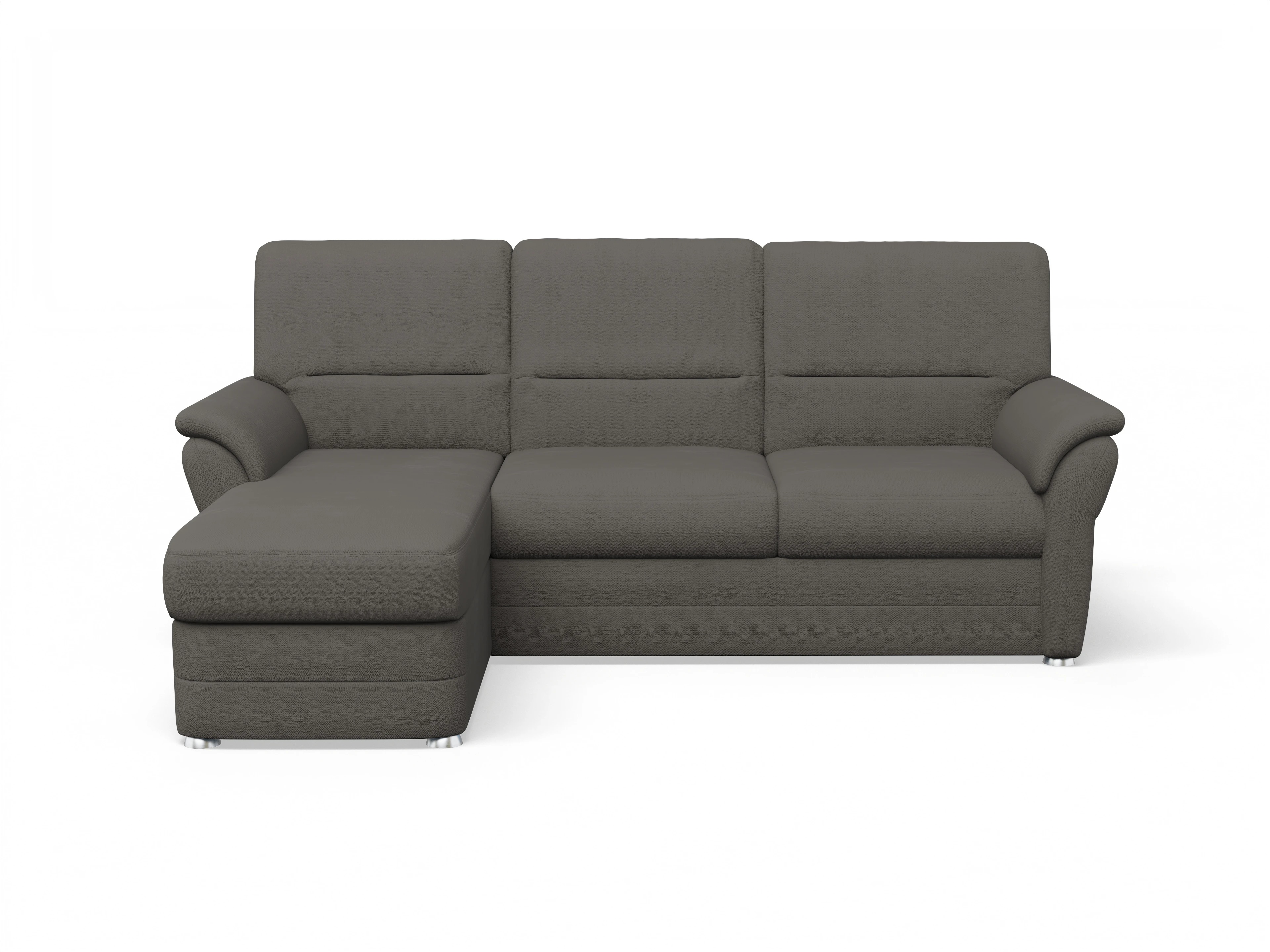 Sitz Concept Classic 1036 Q Canapé Medium L Ansicht des Produktes SC Classic 1036 Ecksofa links Abschluss offen in Stoff Grau
