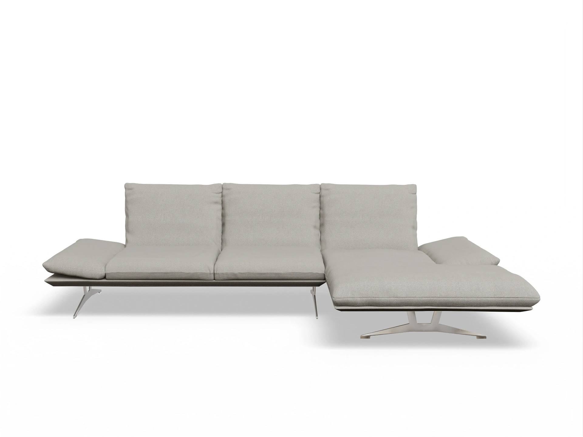 Ansicht des Produktes Francis Ecksofa rechts Abschluss offen in Stoff Beige