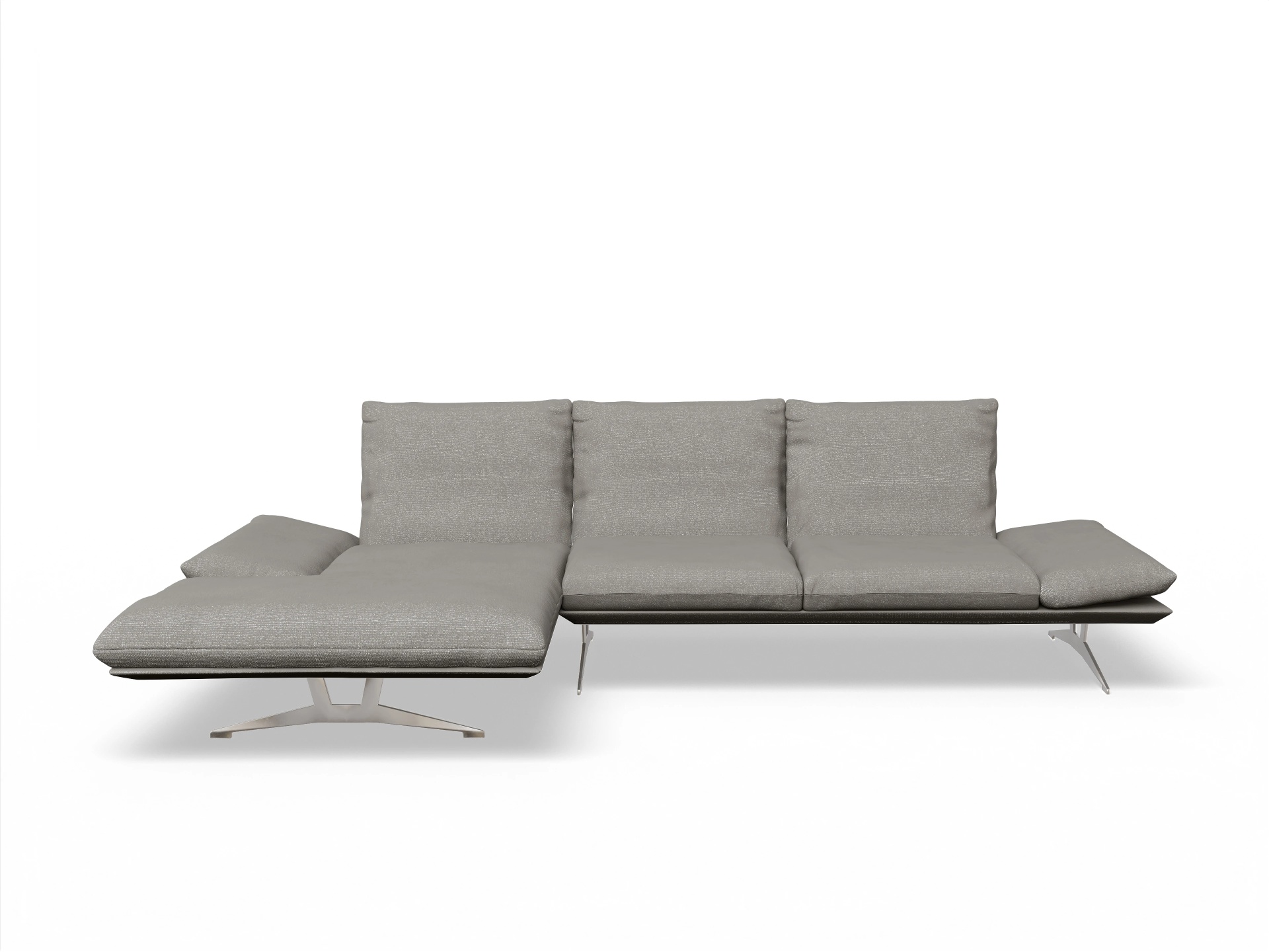 Ansicht des Produktes Francis Ecksofa links Abschluss offen in Stoff Braun
