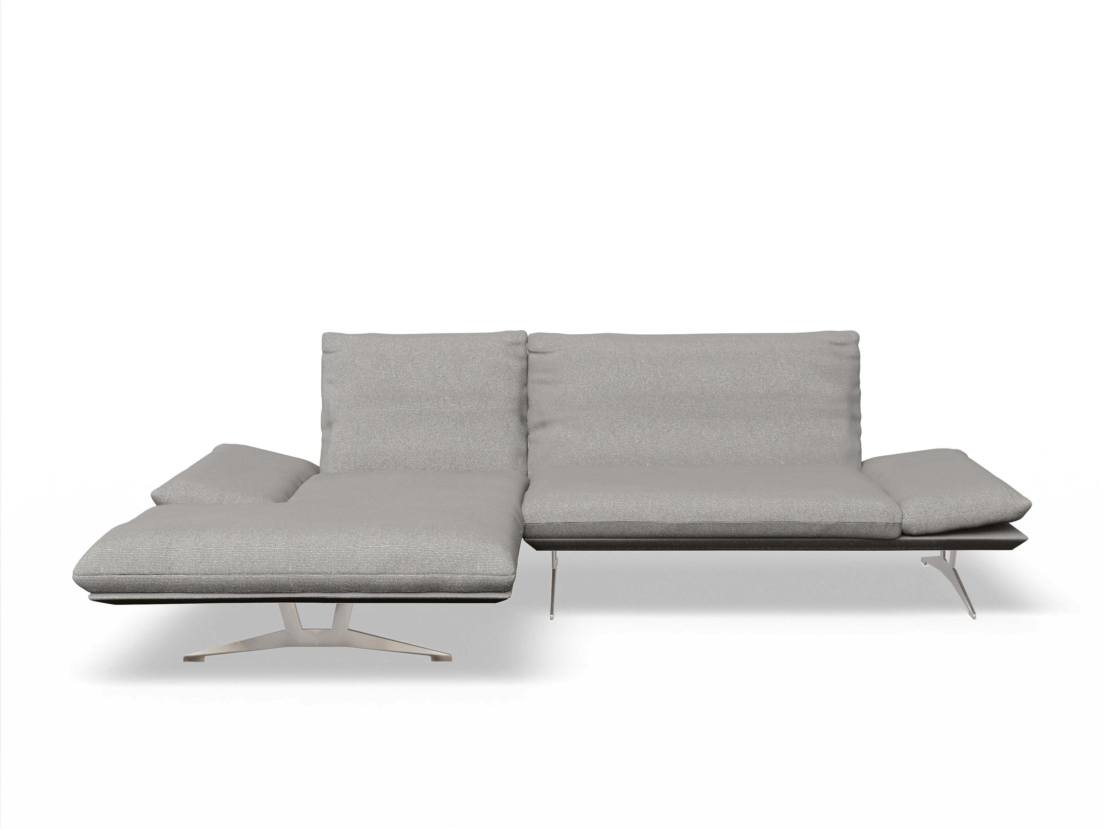 Koinor Francis Ecksofa PL FR Ansicht des Produktes Francis Ecksofa links Abschluss offen in Stoff Grau