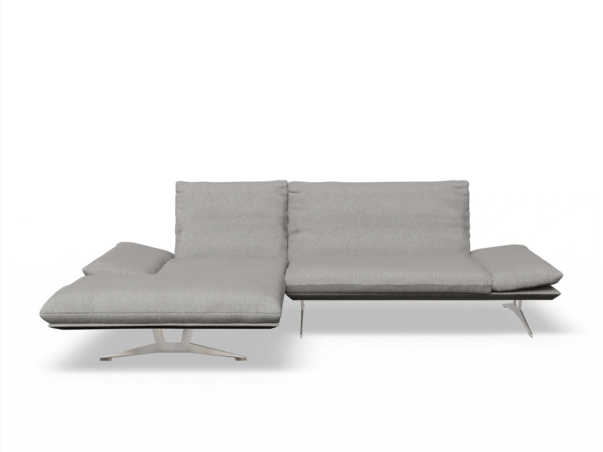 Ansicht des Produktes Francis Ecksofa links Abschluss offen in Stoff Grau