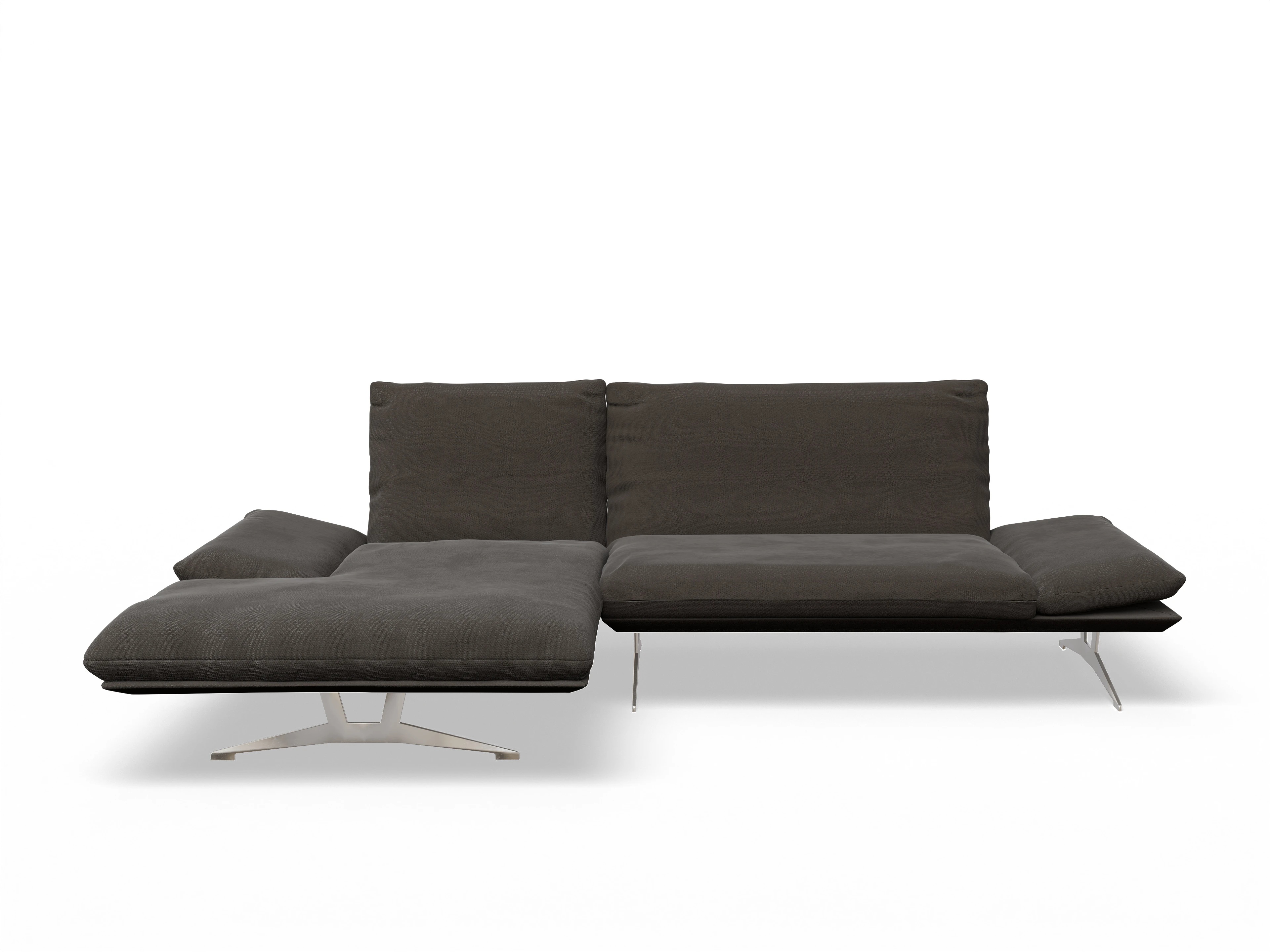 Ansicht des Produktes Francis Ecksofa links Abschluss offen in Stoff Grau