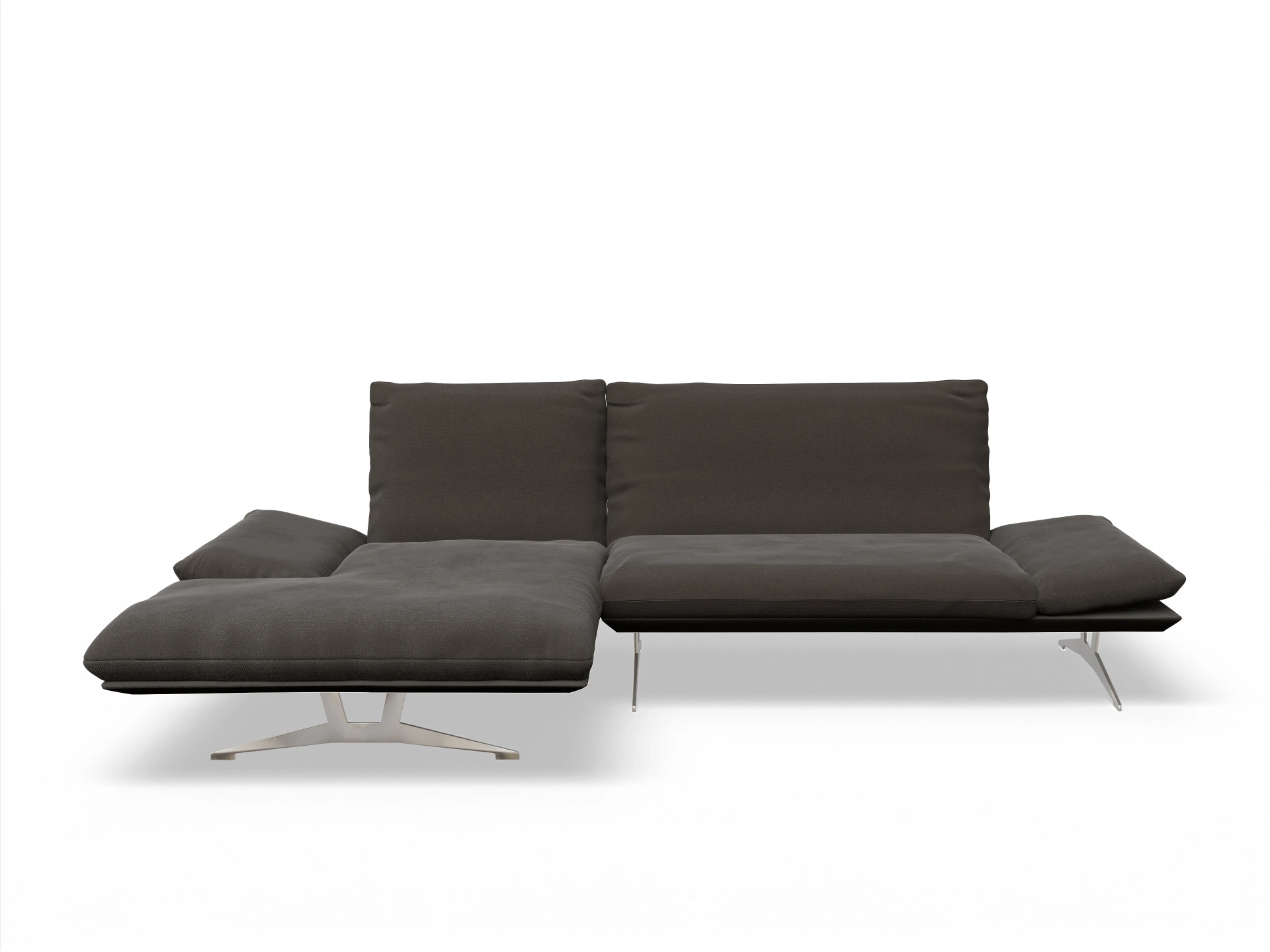 Ansicht des Produktes Francis Ecksofa links Abschluss offen in Stoff Grau
