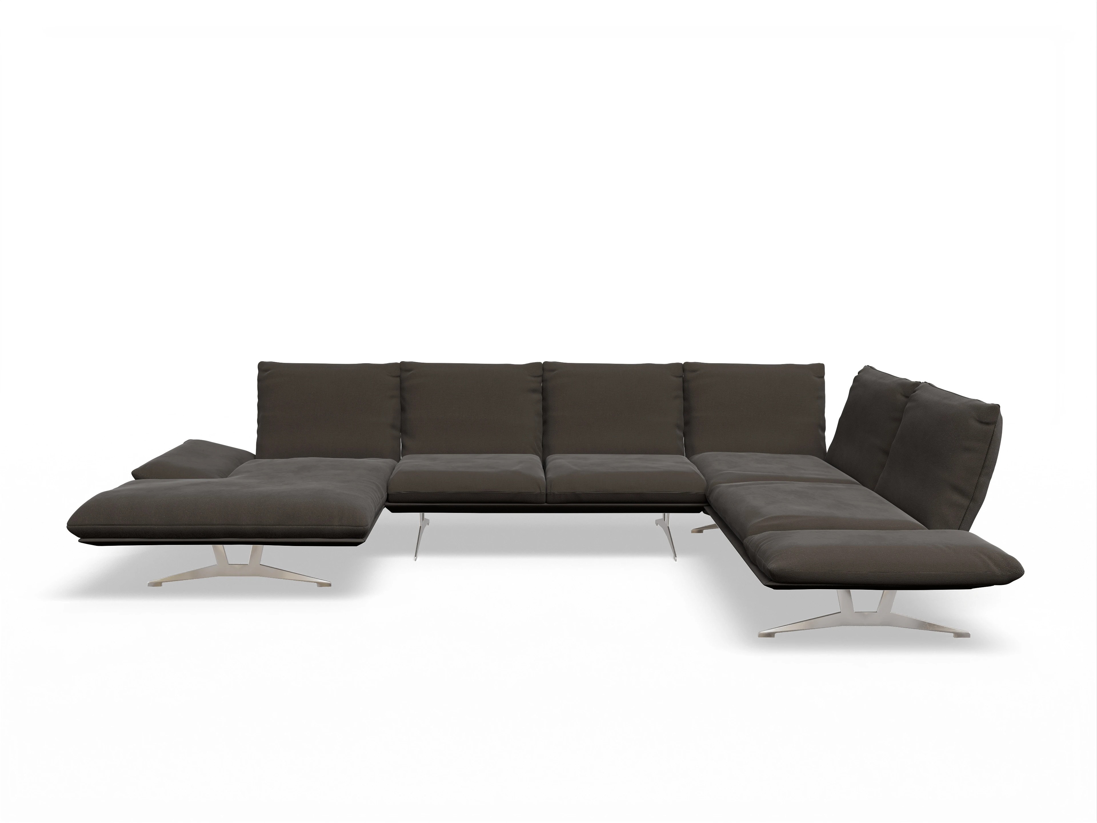 Ansicht des Produktes Francis Wohnlandschaft Armlehne rechts Abschluss offen links in Stoff Grau