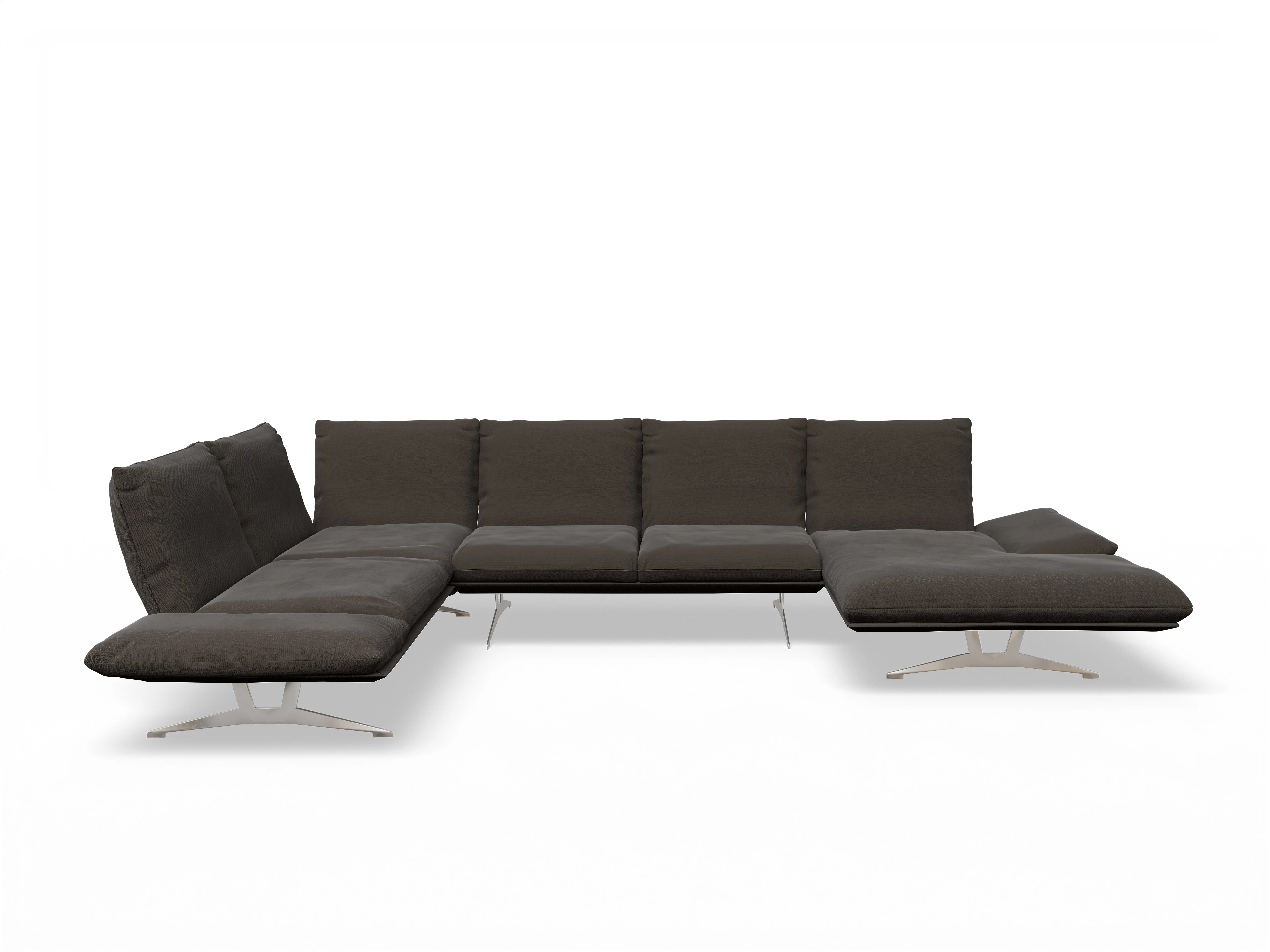 Ansicht des Produktes Francis Wohnlandschaft Armlehne links Abschluss offen rechts in Stoff Grau