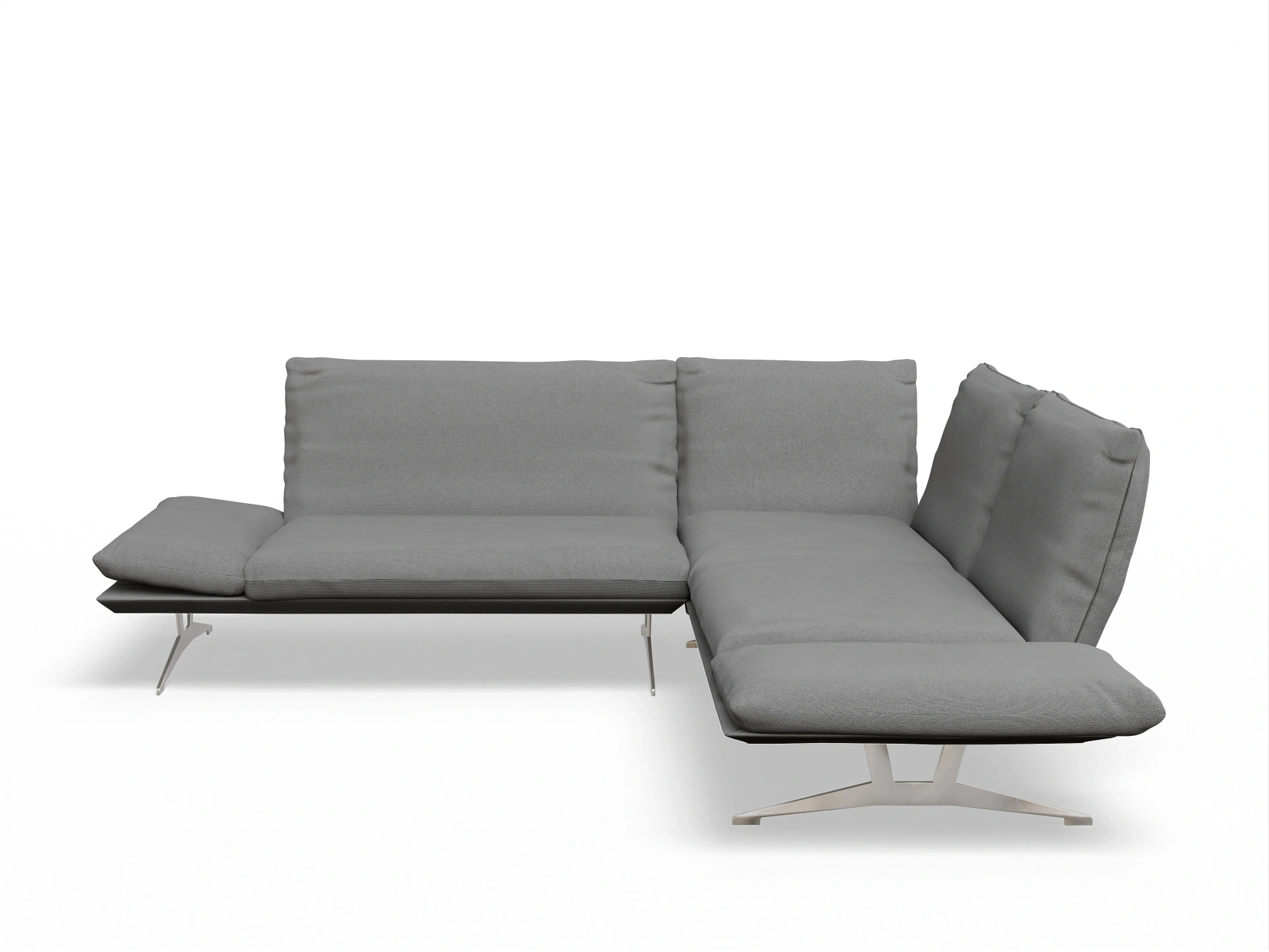 Ansicht des Produktes Francis Ecksofa rechts mit Armlehne in Stoff Grau