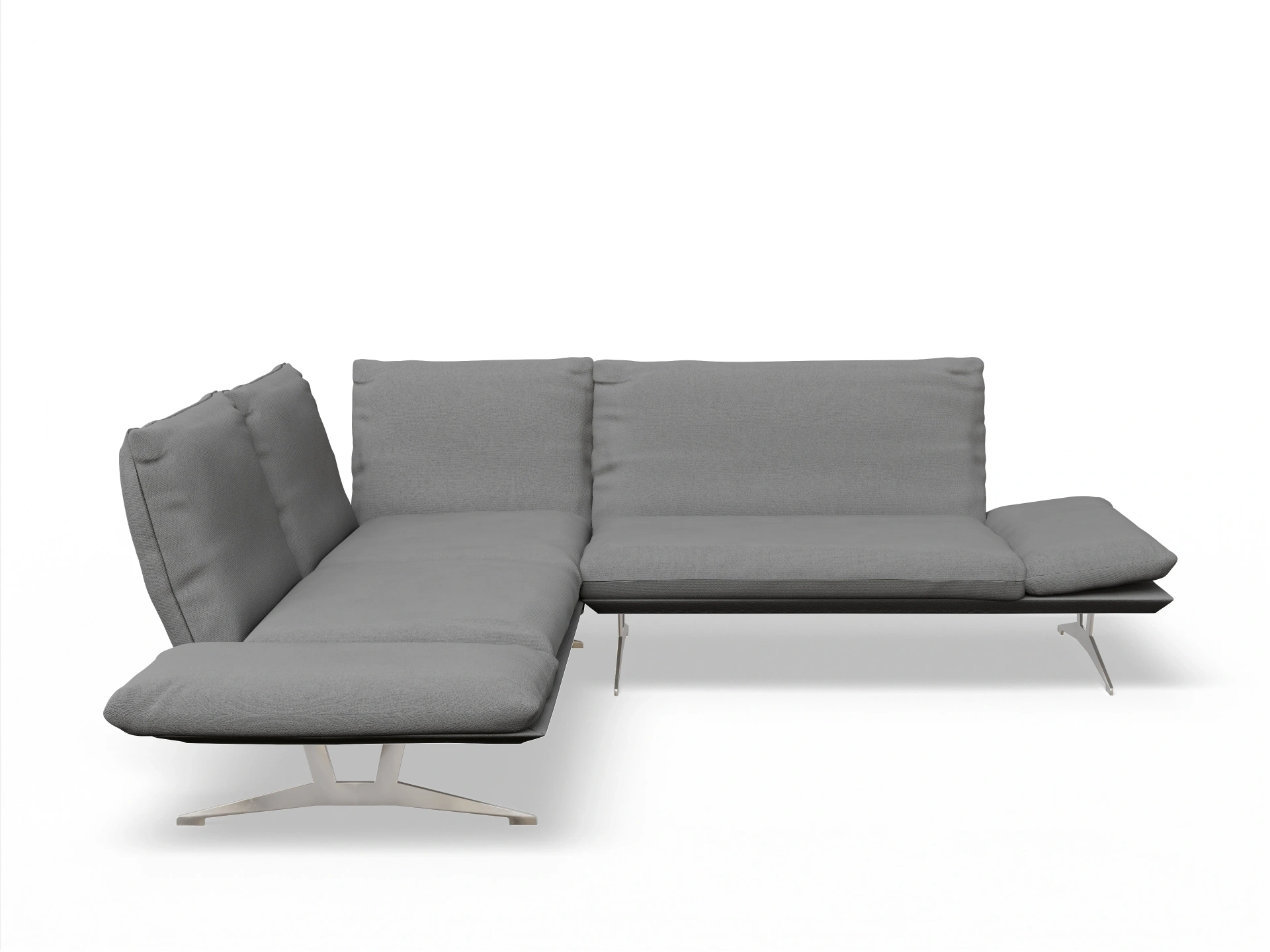 Ansicht des Produktes Francis Ecksofa links mit Armlehne in Stoff Grau