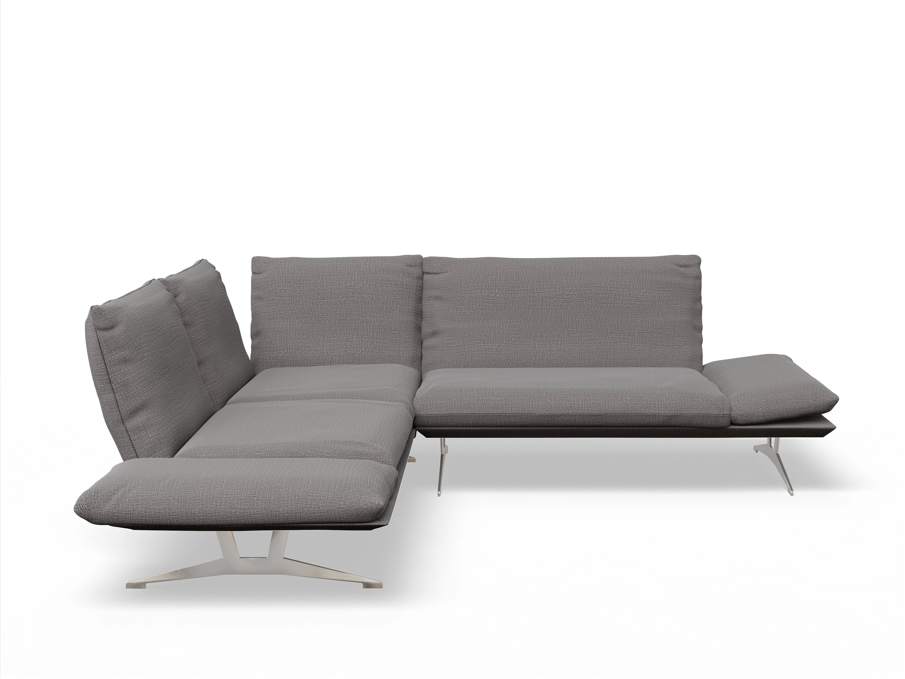 Koinor Francis Ecksofa OL FR Ansicht des Produktes Francis Ecksofa links mit Armlehne in Stoff Grau