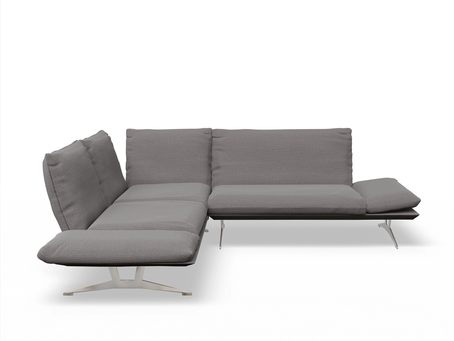 Ansicht des Produktes Francis Ecksofa links mit Armlehne in Stoff Grau