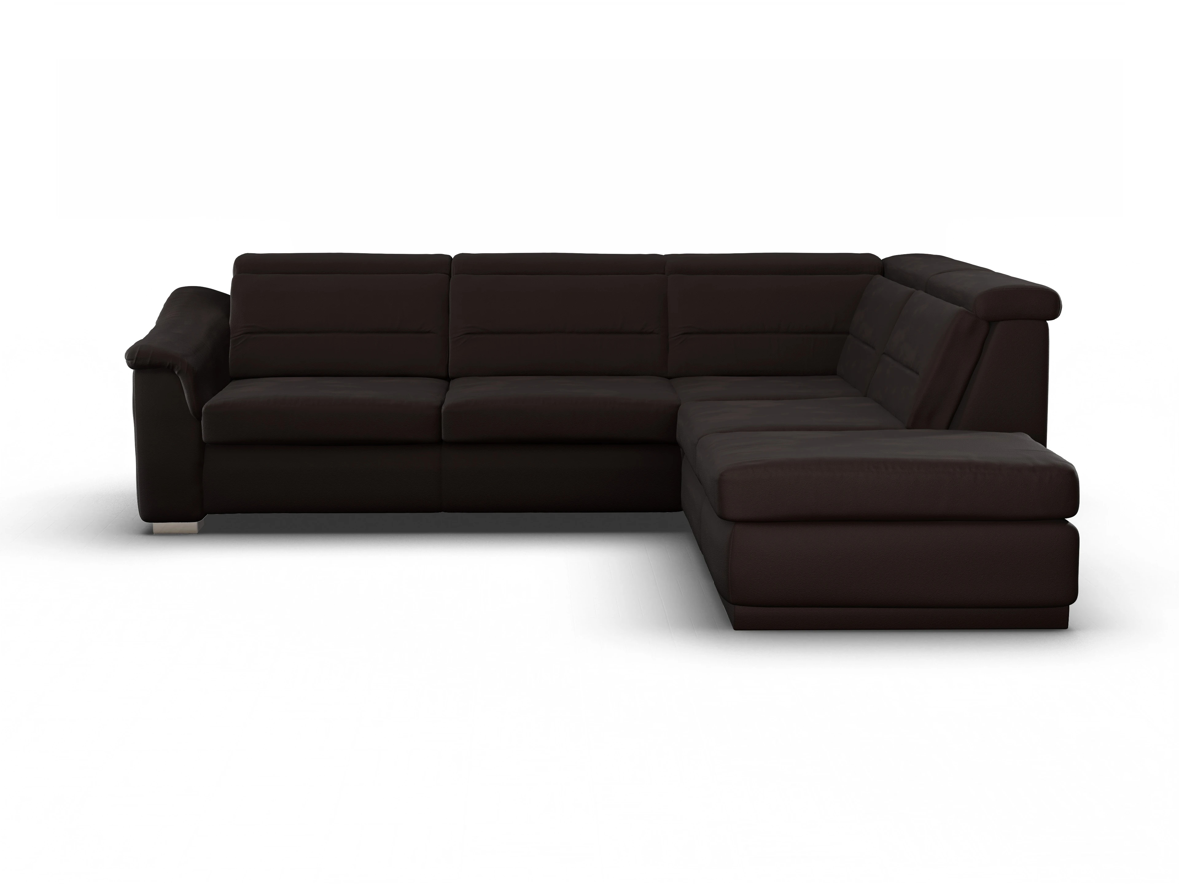 Ansicht des Produktes SC Family 1008 Ecksofa rechts Abschluss offen in Stoff Braun