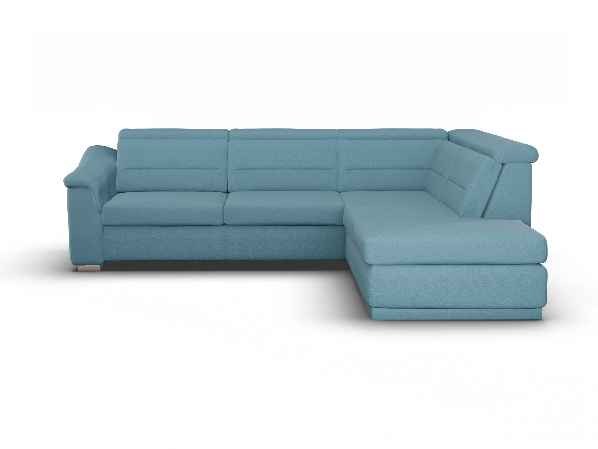 Ansicht des Produktes SC Family 1008 Ecksofa rechts Abschluss offen in Stoff Blau