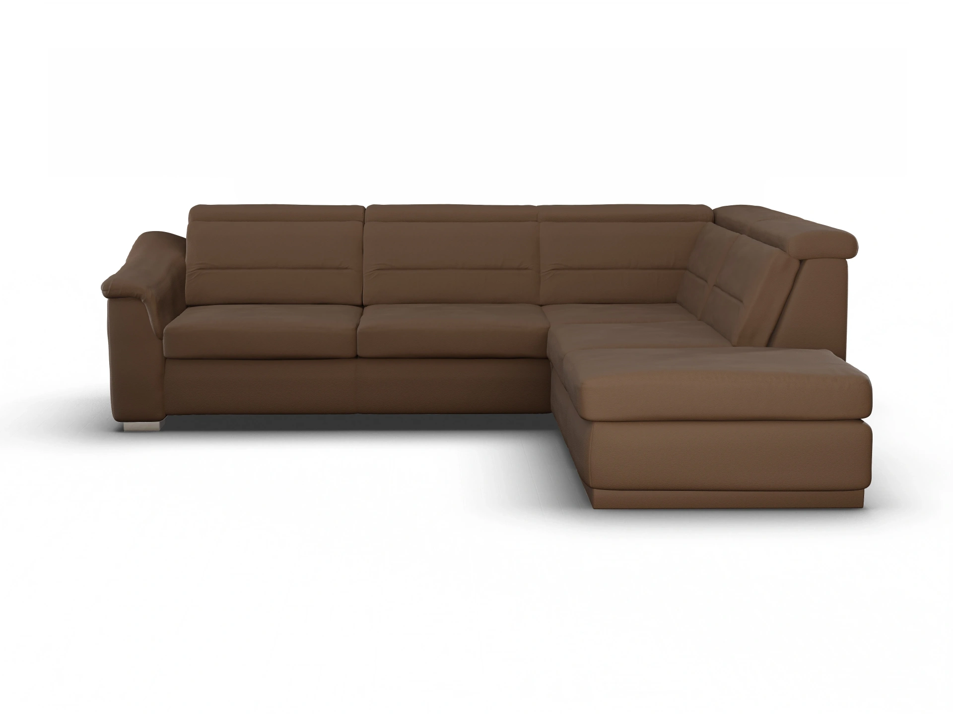 Ansicht des Produktes SC Family 1008 Ecksofa rechts Abschluss offen in Stoff Braun