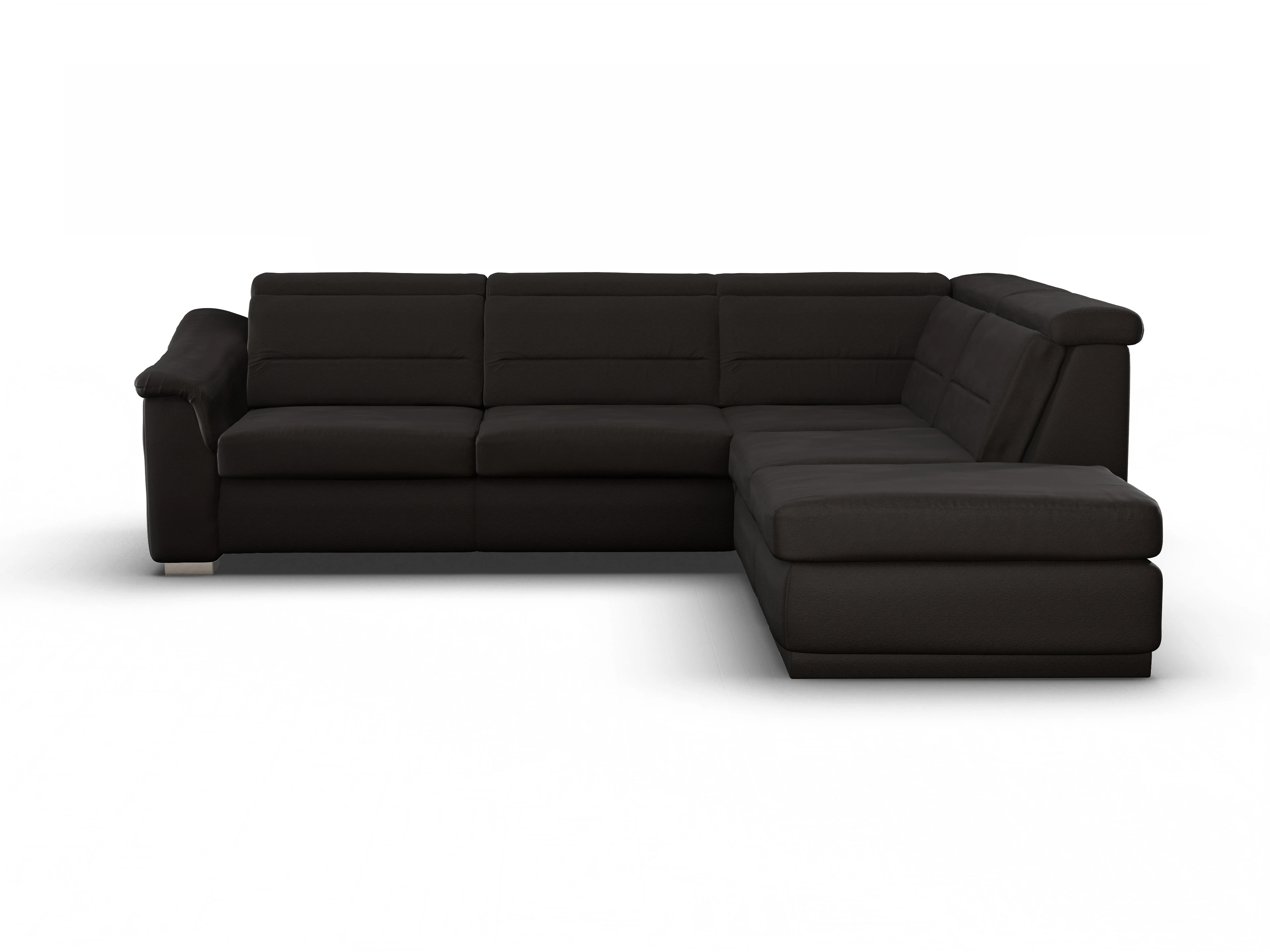 Ansicht des Produktes SC Family 1008 Ecksofa rechts Abschluss offen in Stoff Braun