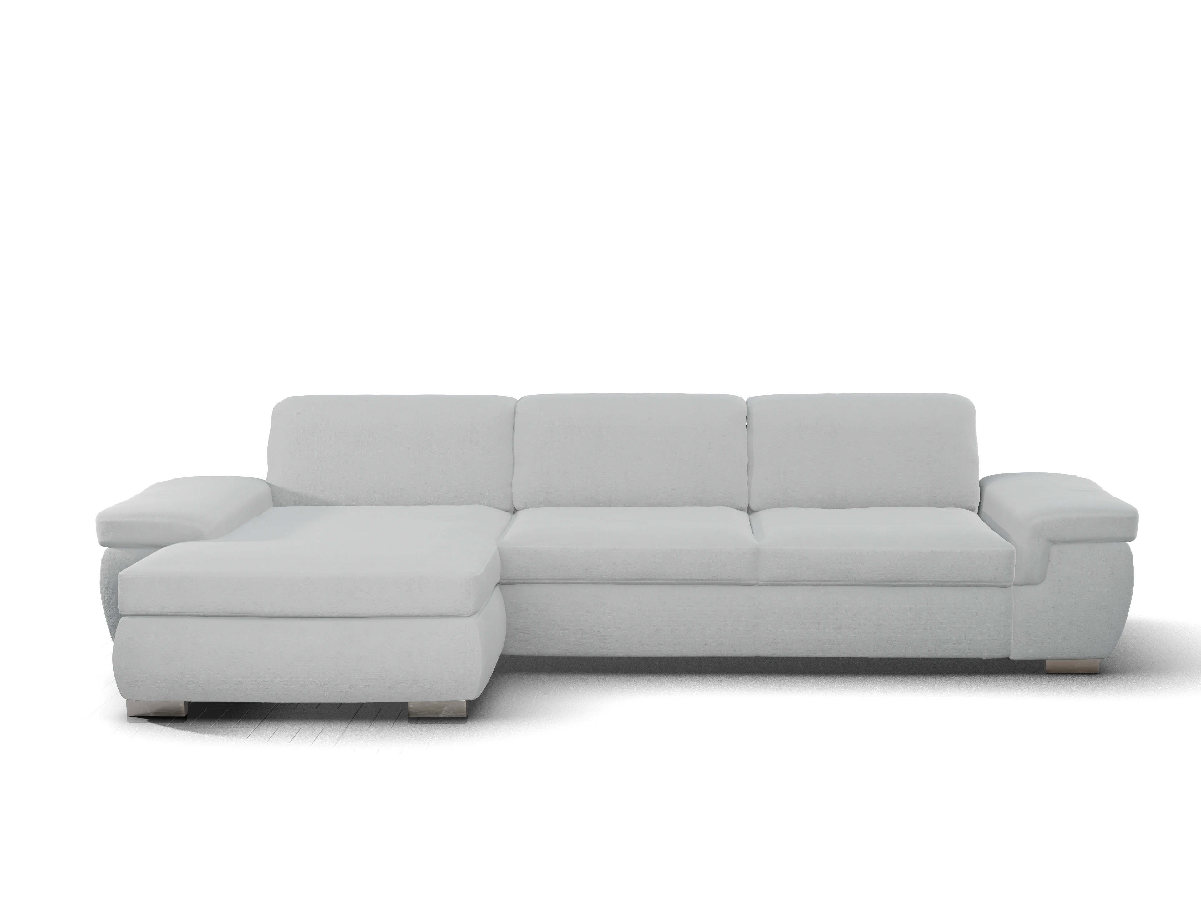 Ansicht des Produktes SC Smart 1003 Ecksofa links Abschluss offen in Stoff Grau