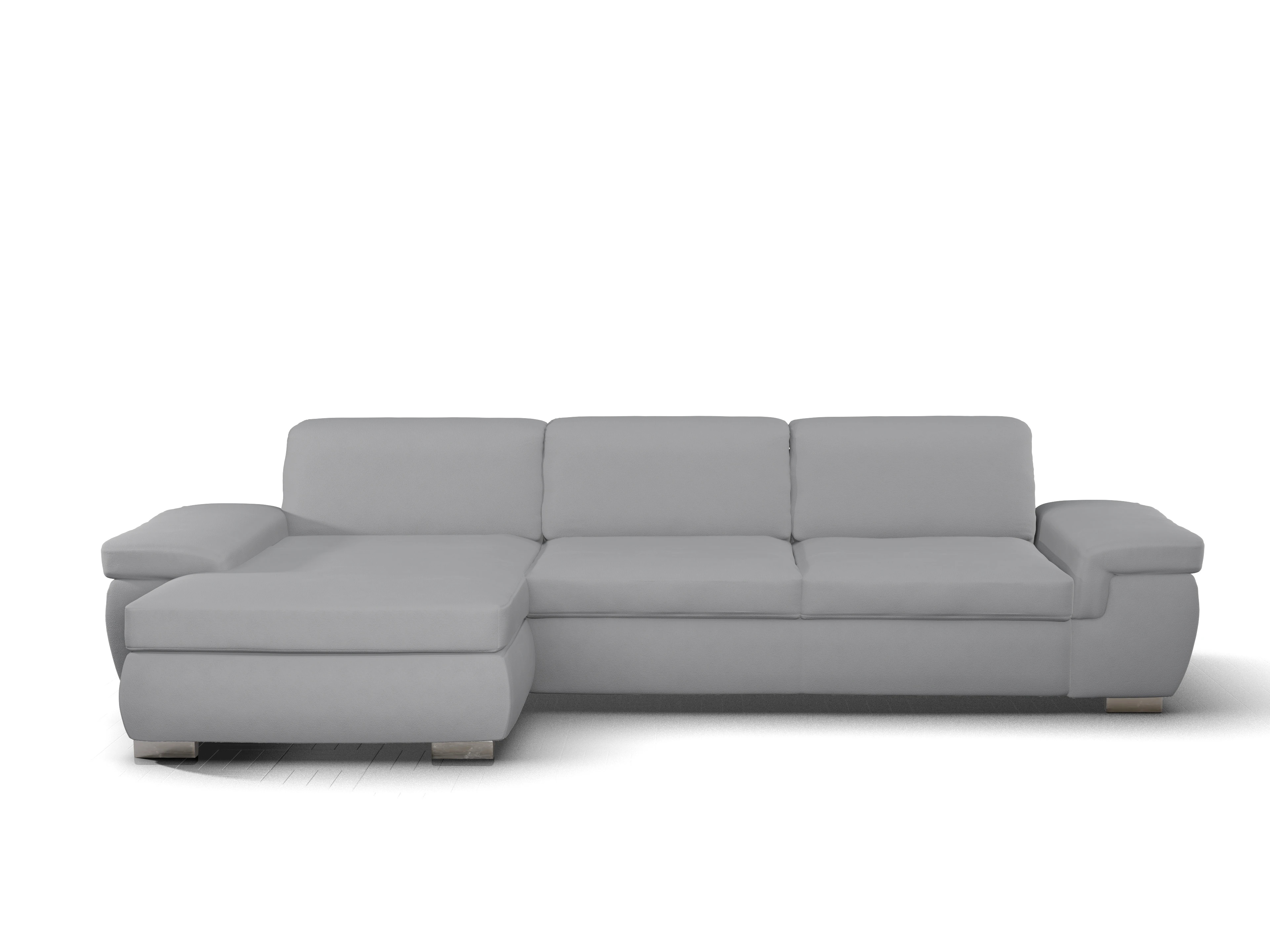 Ansicht des Produktes SC Smart 1003 Ecksofa links Abschluss offen in Stoff Grau