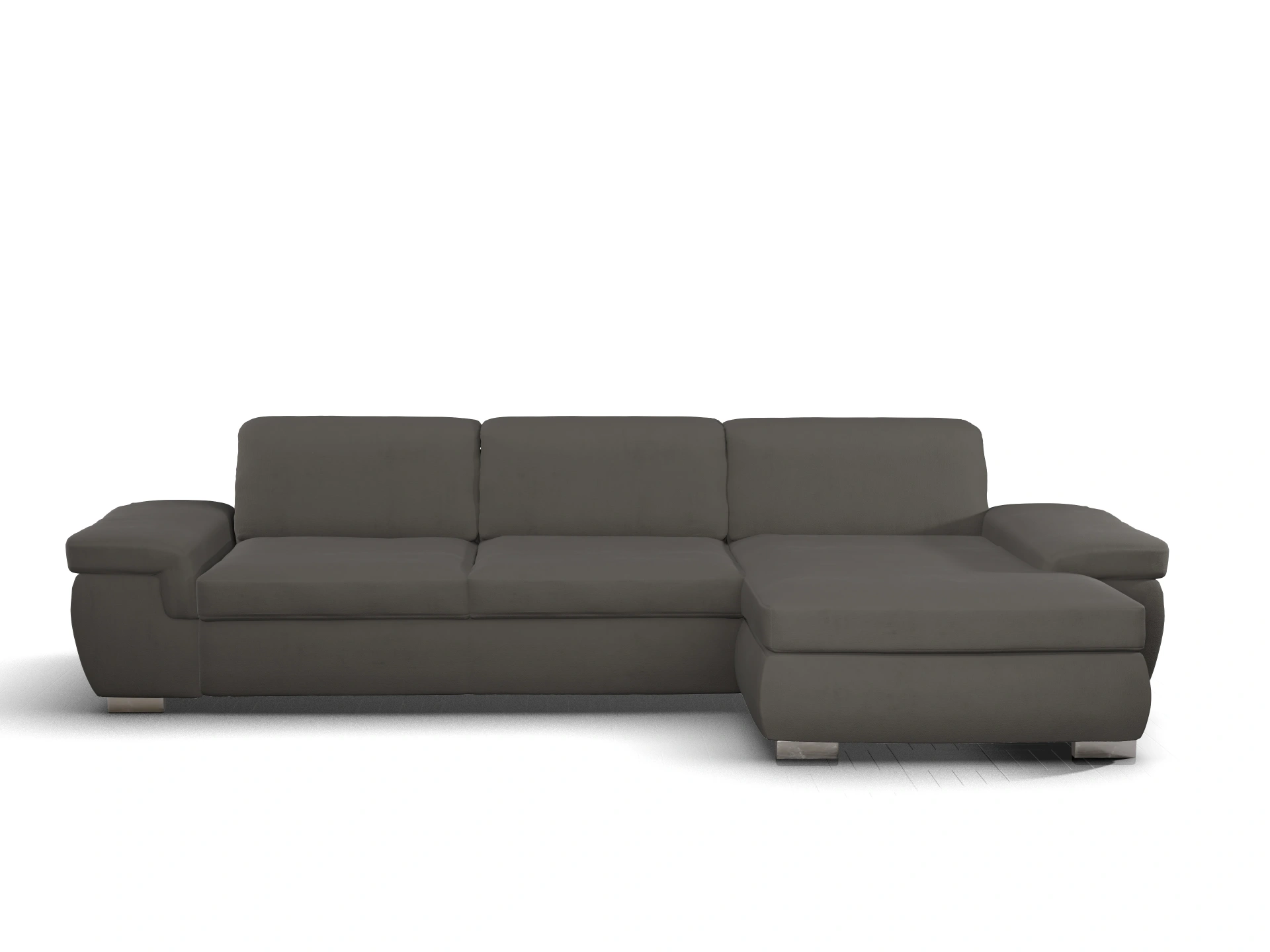Ansicht des Produktes SC Smart 1003 Ecksofa rechts Abschluss offen in Stoff Grau