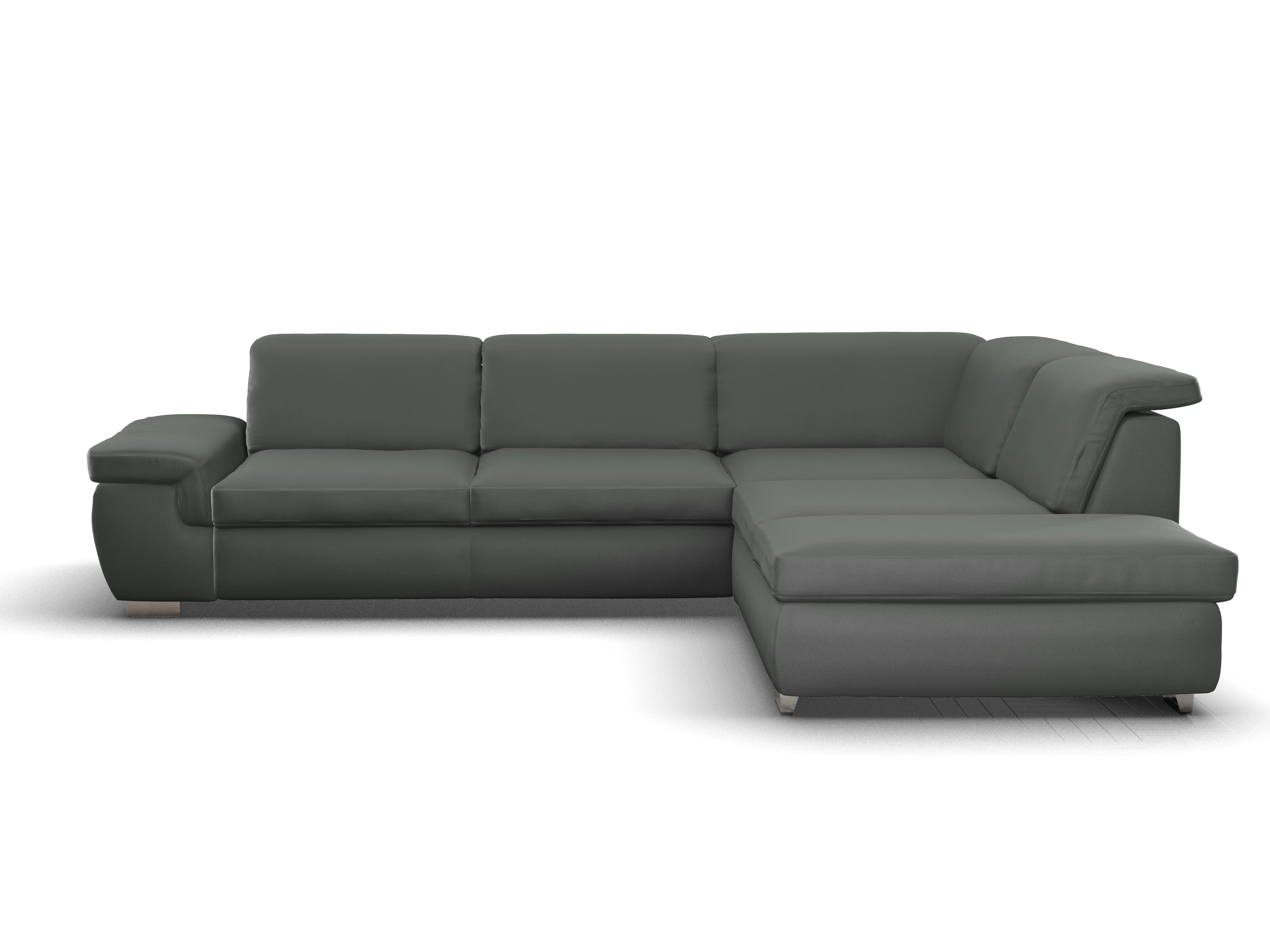 Ansicht des Produktes SC Smart 1003 Ecksofa rechts Abschluss offen in Stoff Grau