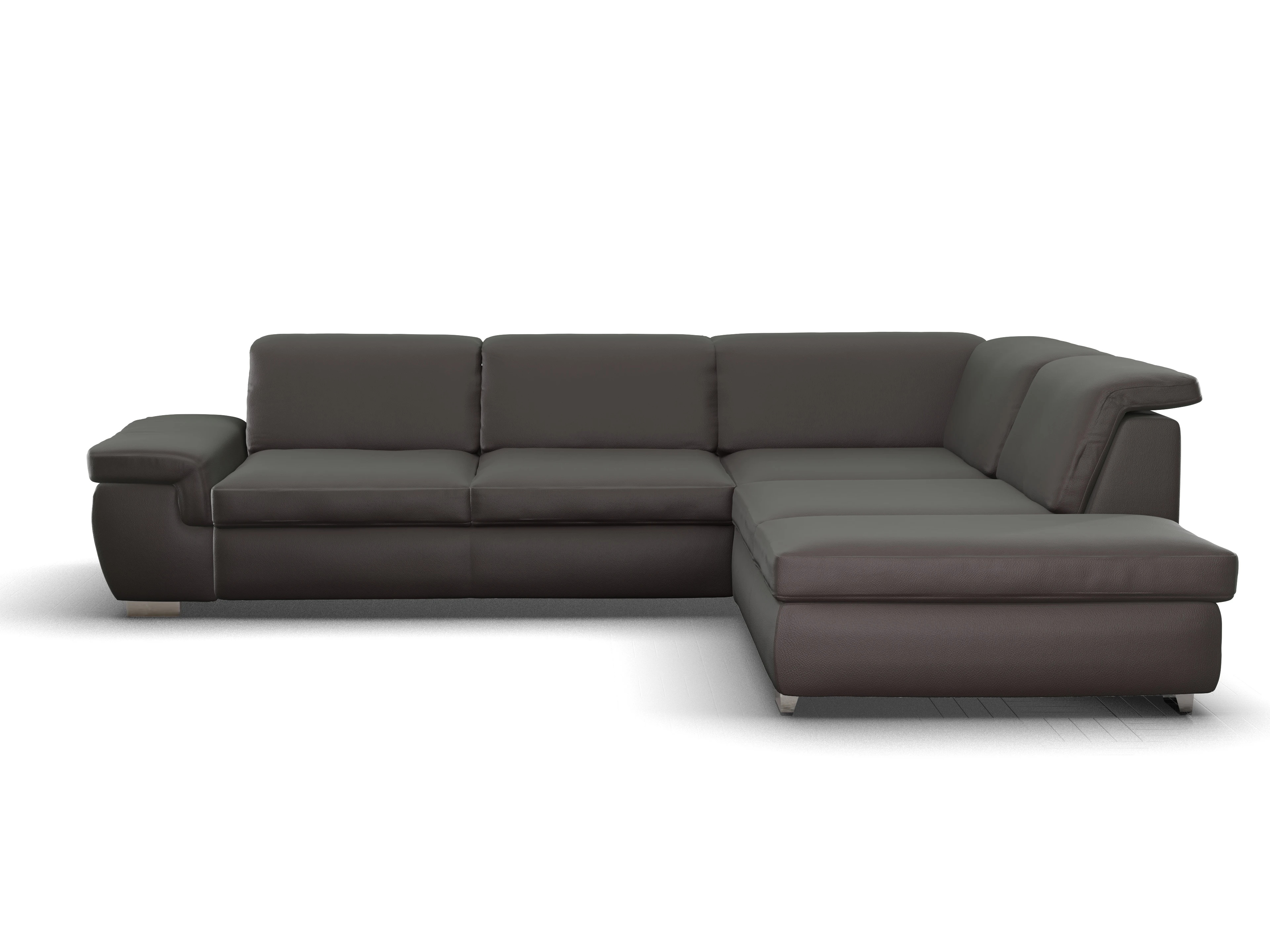 Ansicht des Produktes SC Smart 1003 Ecksofa rechts Abschluss offen in Stoff Braun