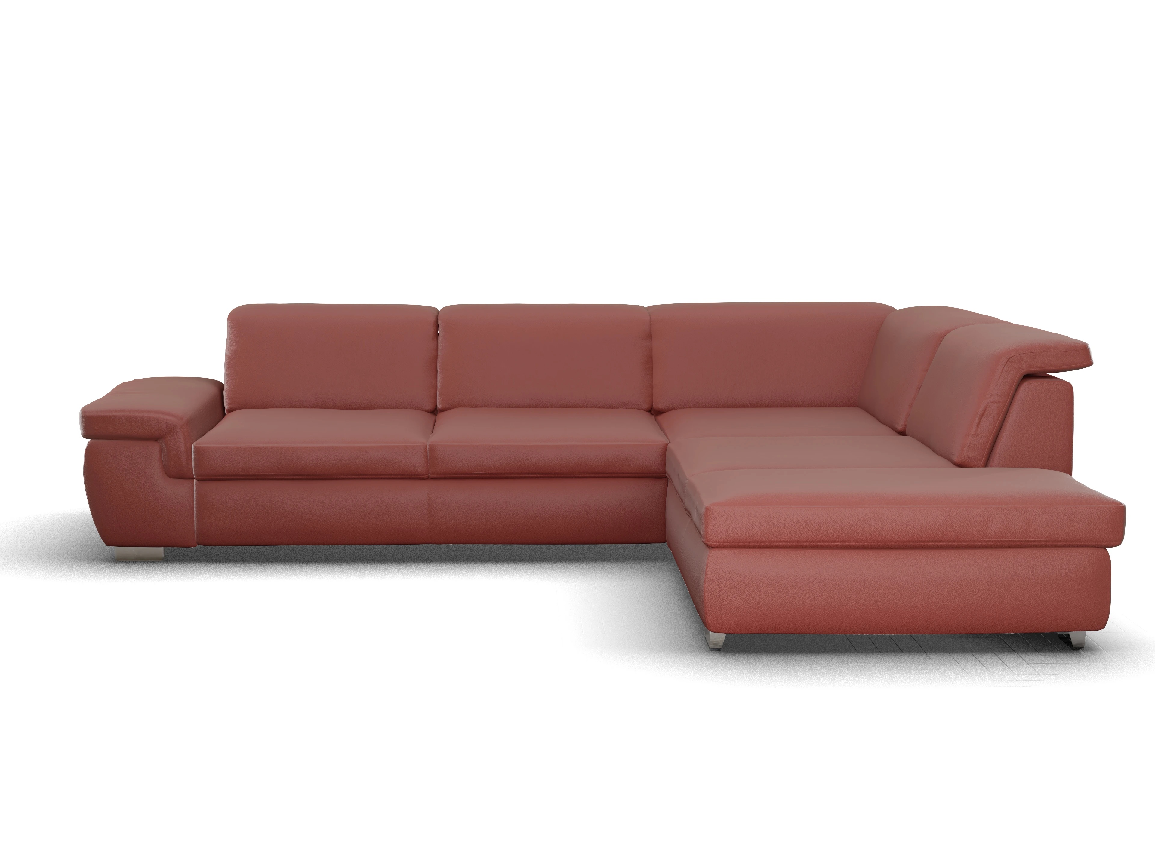 Ansicht des Produktes SC Smart 1003 Ecksofa rechts Abschluss offen in Stoff Rot