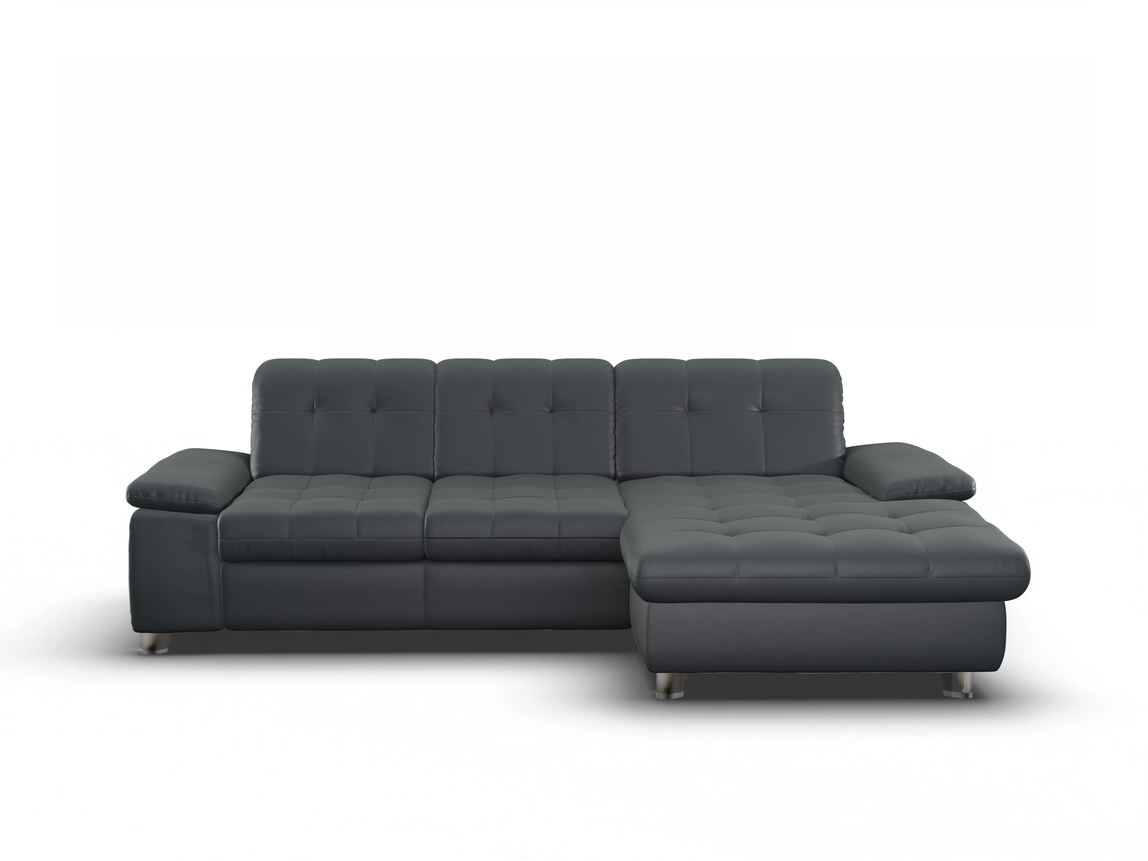Sitz Concept select 1012 Canapé Medium R Ansicht des Produktes SC Select 1012 Ecksofa rechts Abschluss offen in Leder Grau