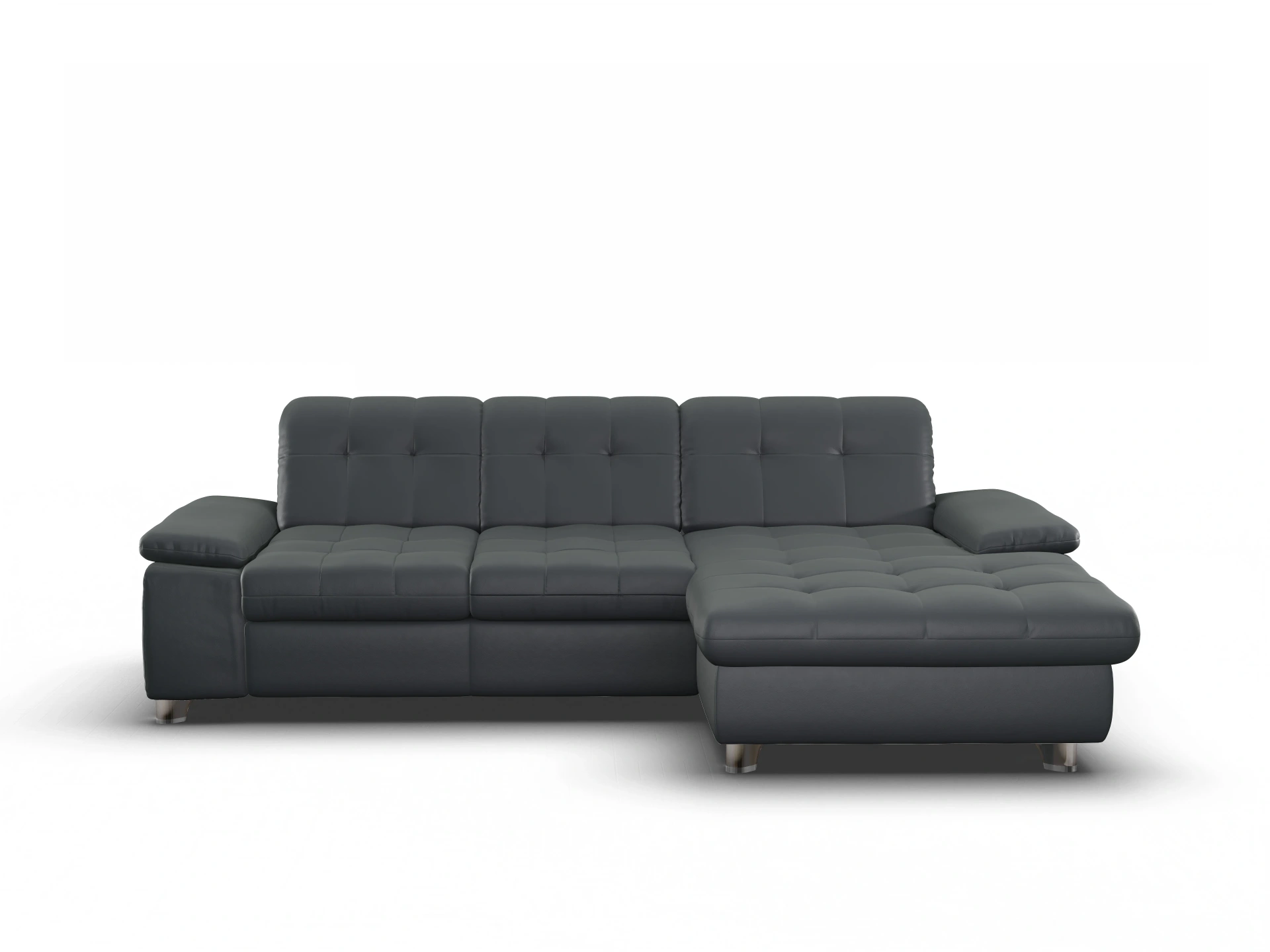 Ansicht des Produktes SC Select 1012 Ecksofa rechts Abschluss offen in Leder Grau