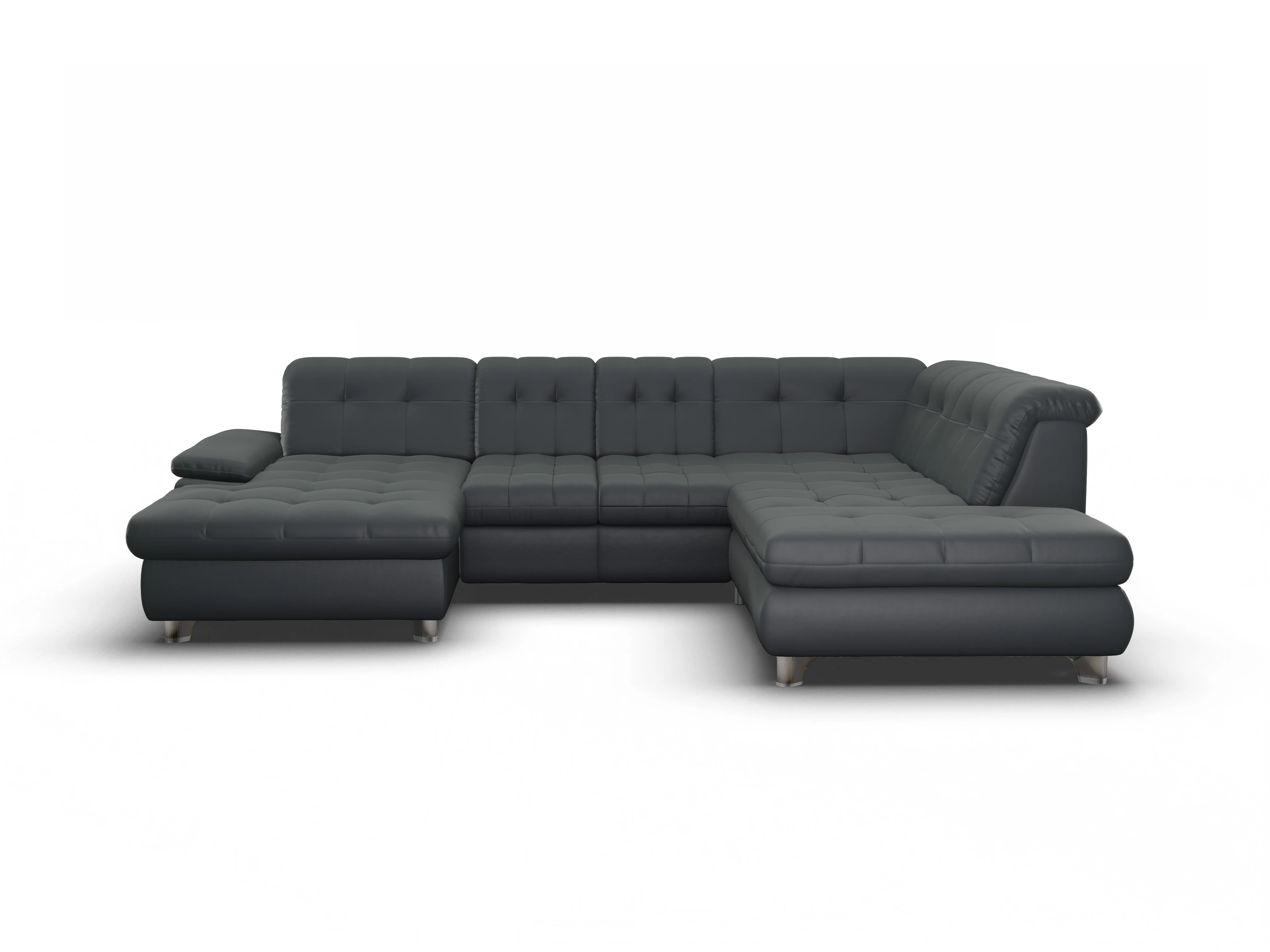 Ansicht des Produktes SC Select 1012 Wohnlandschaft offen beidseitig in Leder Grau