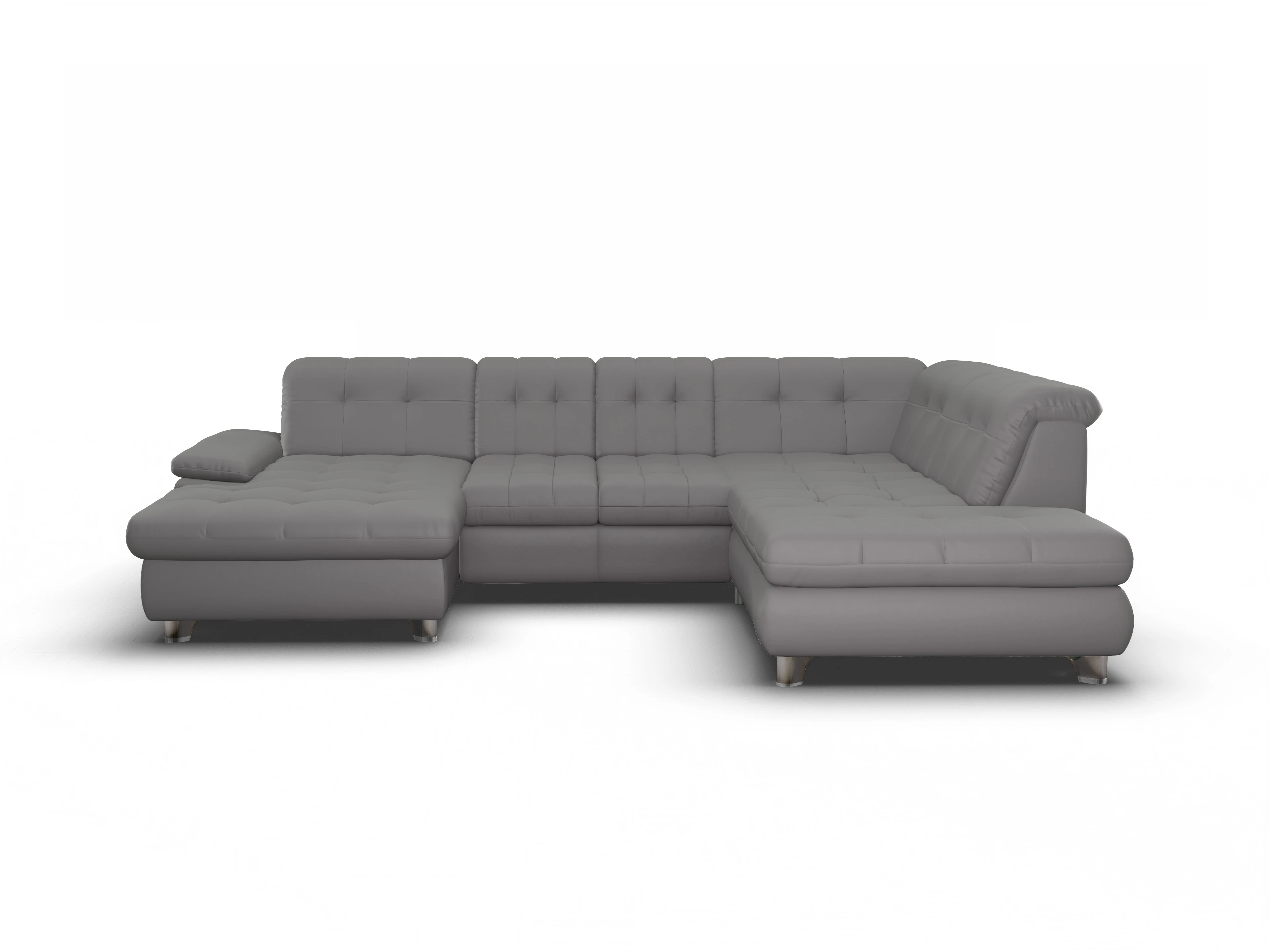 Ansicht des Produktes SC Select 1012 Wohnlandschaft offen beidseitig in Leder Grau