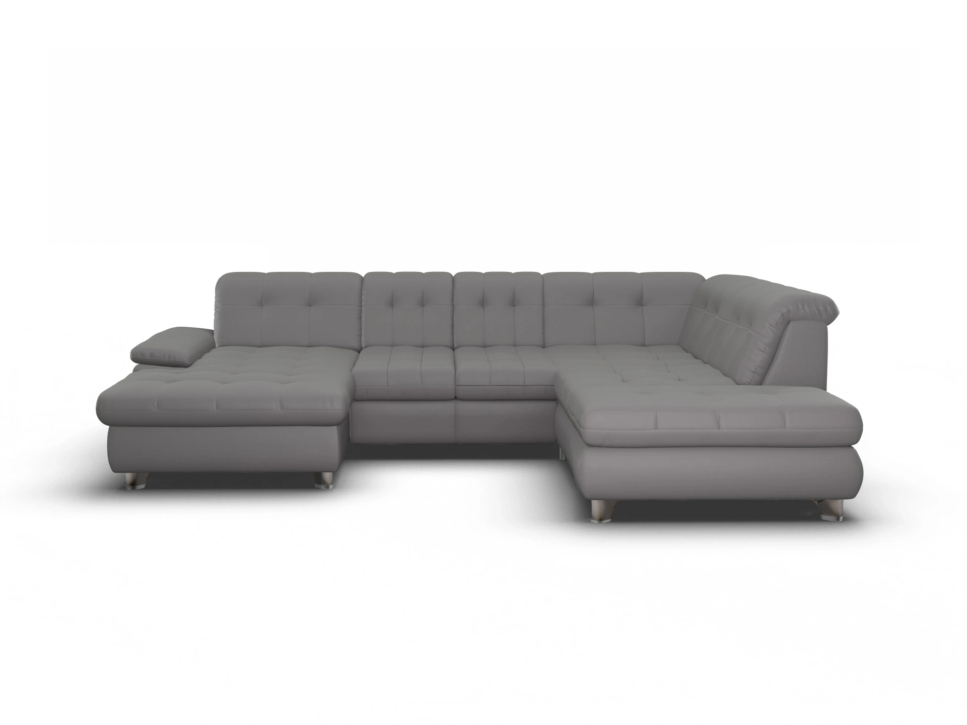 Ansicht des Produktes SC Select 1012 Wohnlandschaft offen beidseitig in Leder Grau