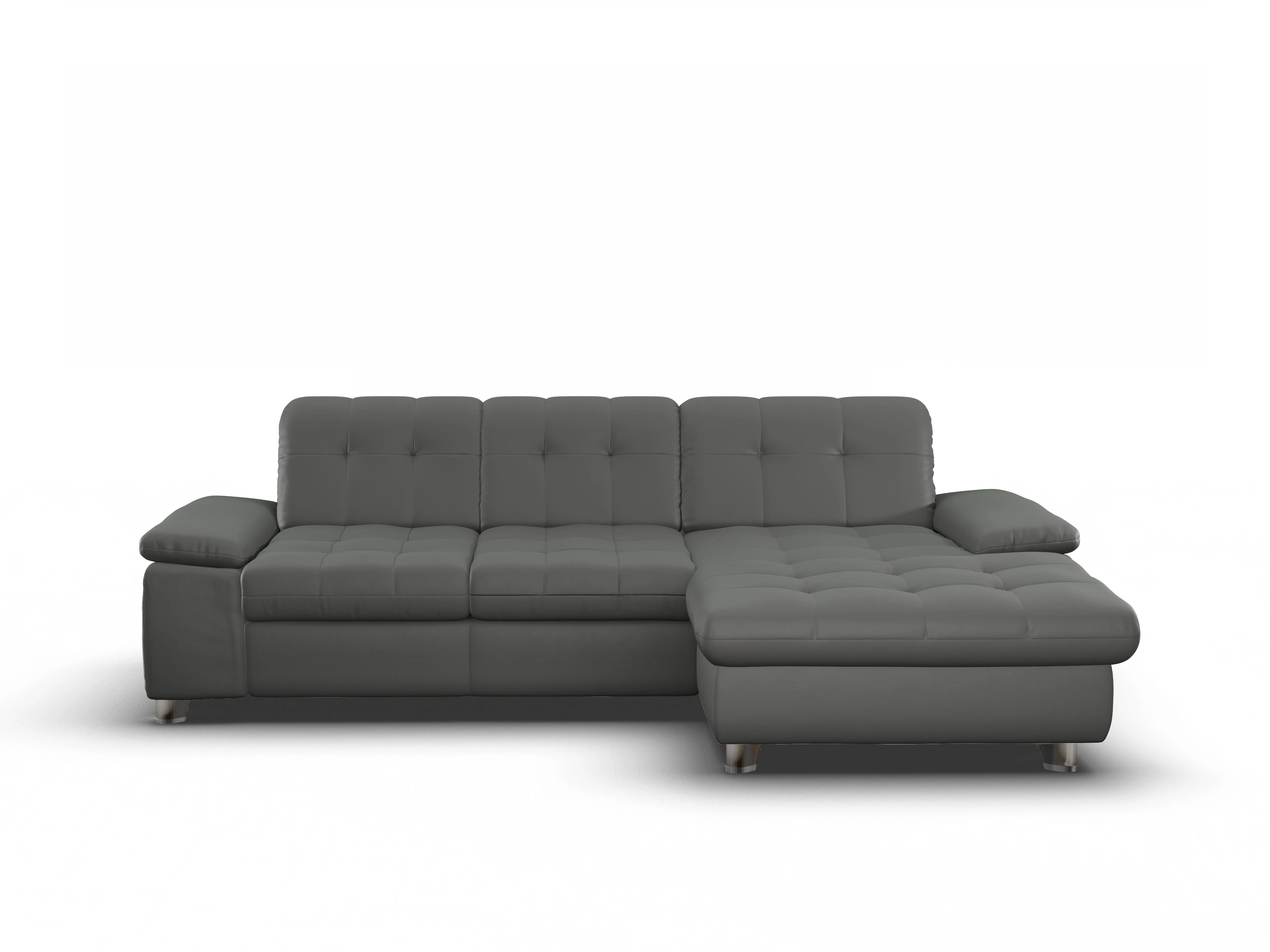 Ansicht des Produktes SC Select 1012 Ecksofa rechts Abschluss offen in Leder Grau