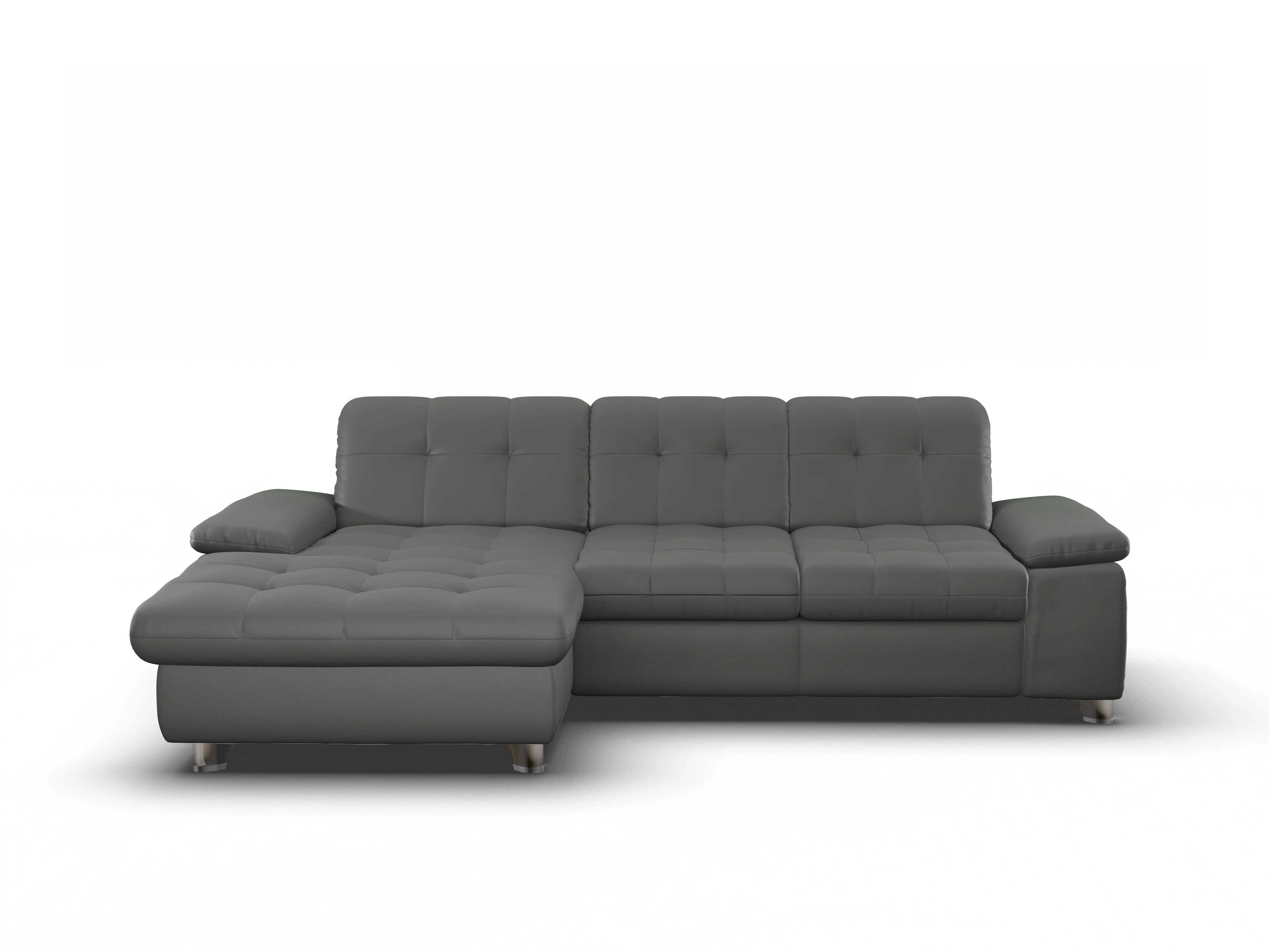 Ansicht des Produktes SC Select 1012 Ecksofa links Abschluss offen in Leder Grau