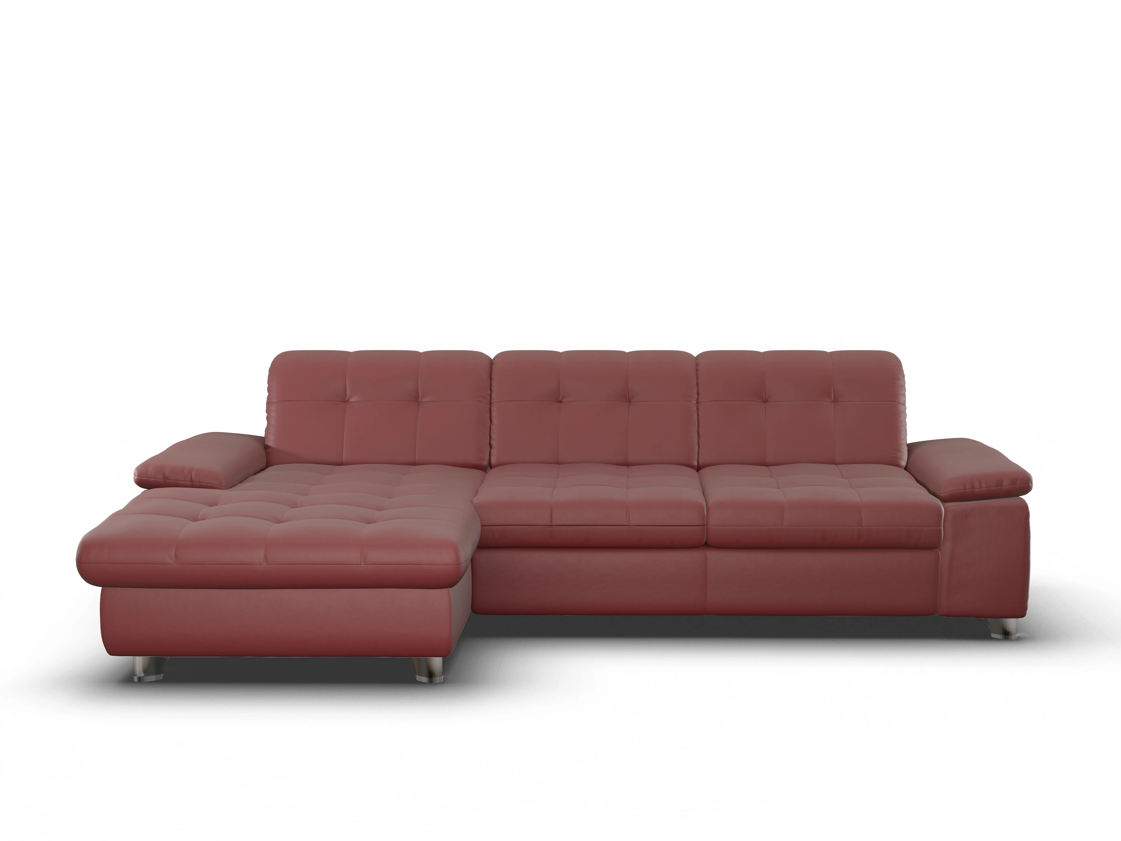 Ansicht des Produktes SC Select 1012 Ecksofa links Abschluss offen in Leder Rot