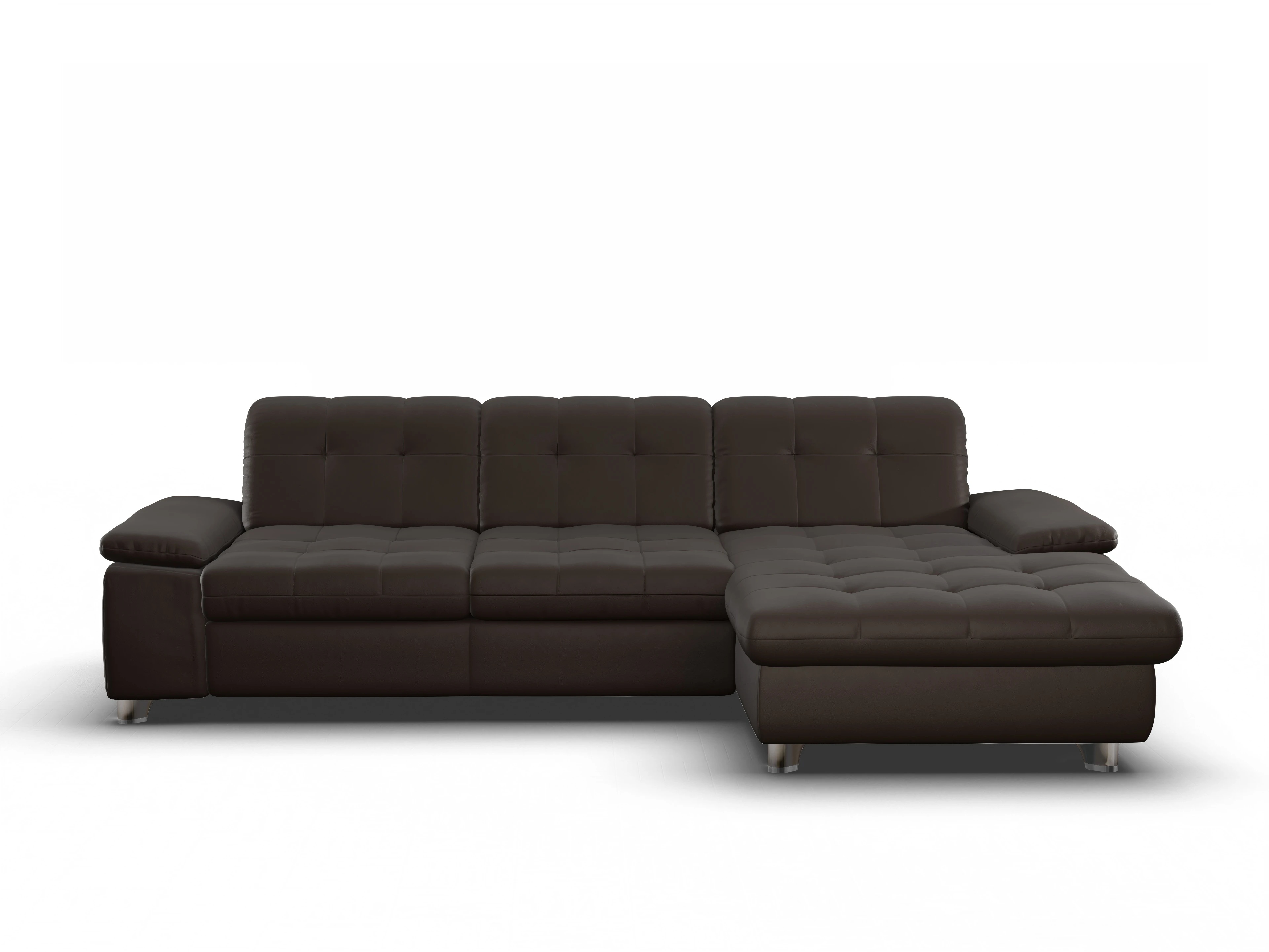 Ansicht des Produktes SC Select 1012 Ecksofa rechts Abschluss offen in Leder Braun